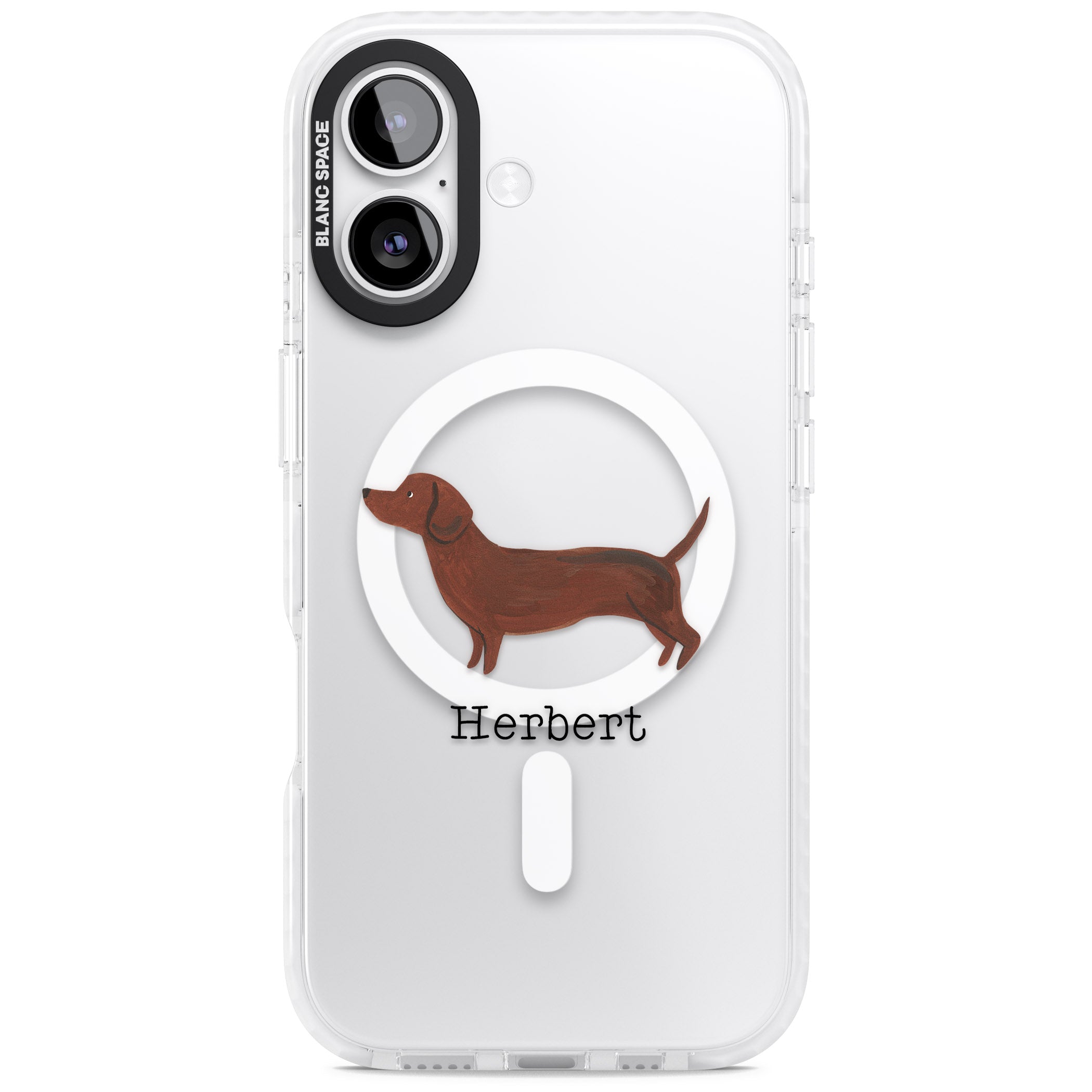Personalised Sausage Dog iPhone 17 Impact Pro Clear Phone Case