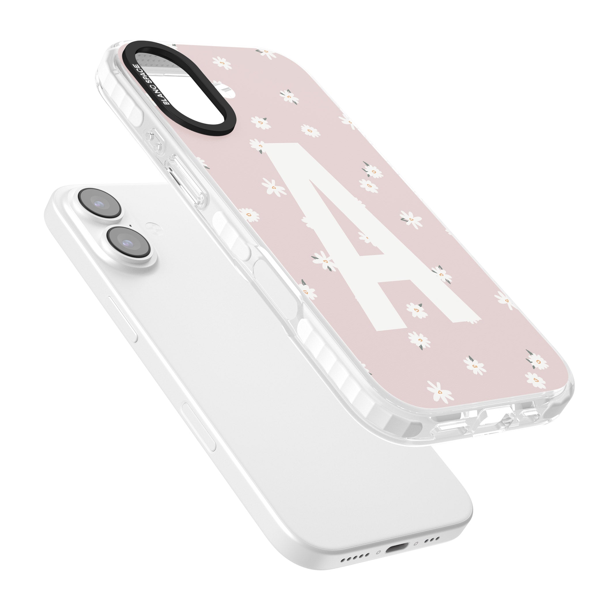 Personalised Pink Daisy Initial iPhone 17 Impact Pro Clear Phone Case Colours