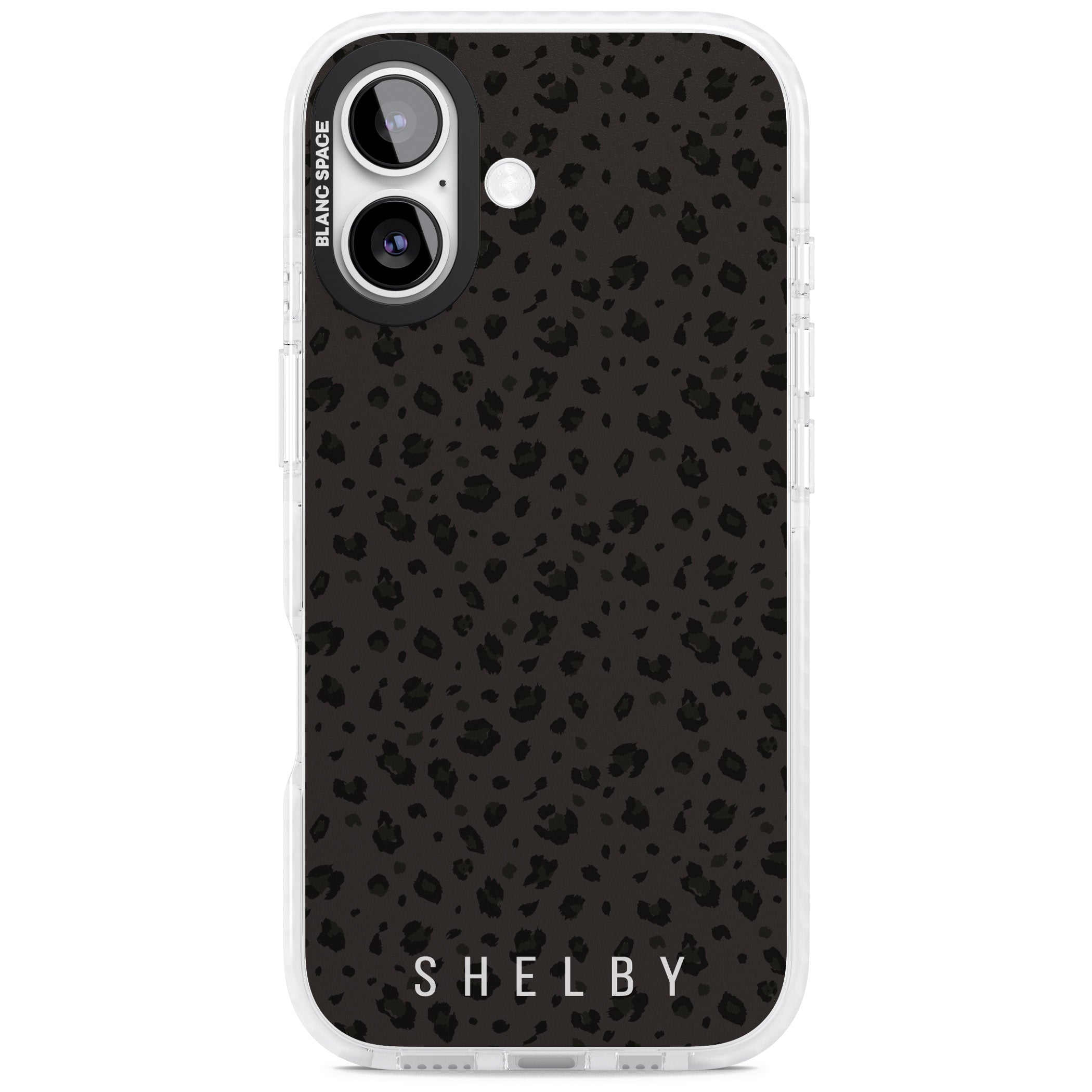Personalised Dark Leopard Lettering iPhone 17 Impact Pro Clear Phone Case