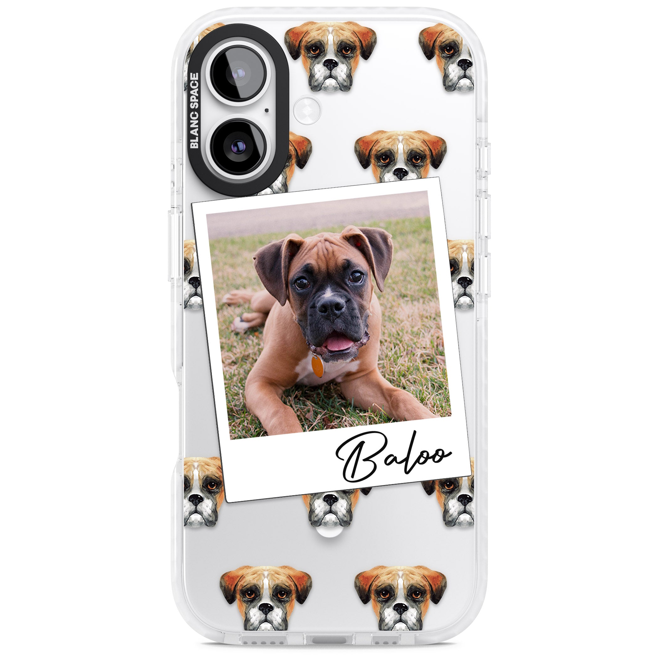 Personalised Boxer Instant Camera Photo iPhone 17 Impact Pro Clear Phone Case