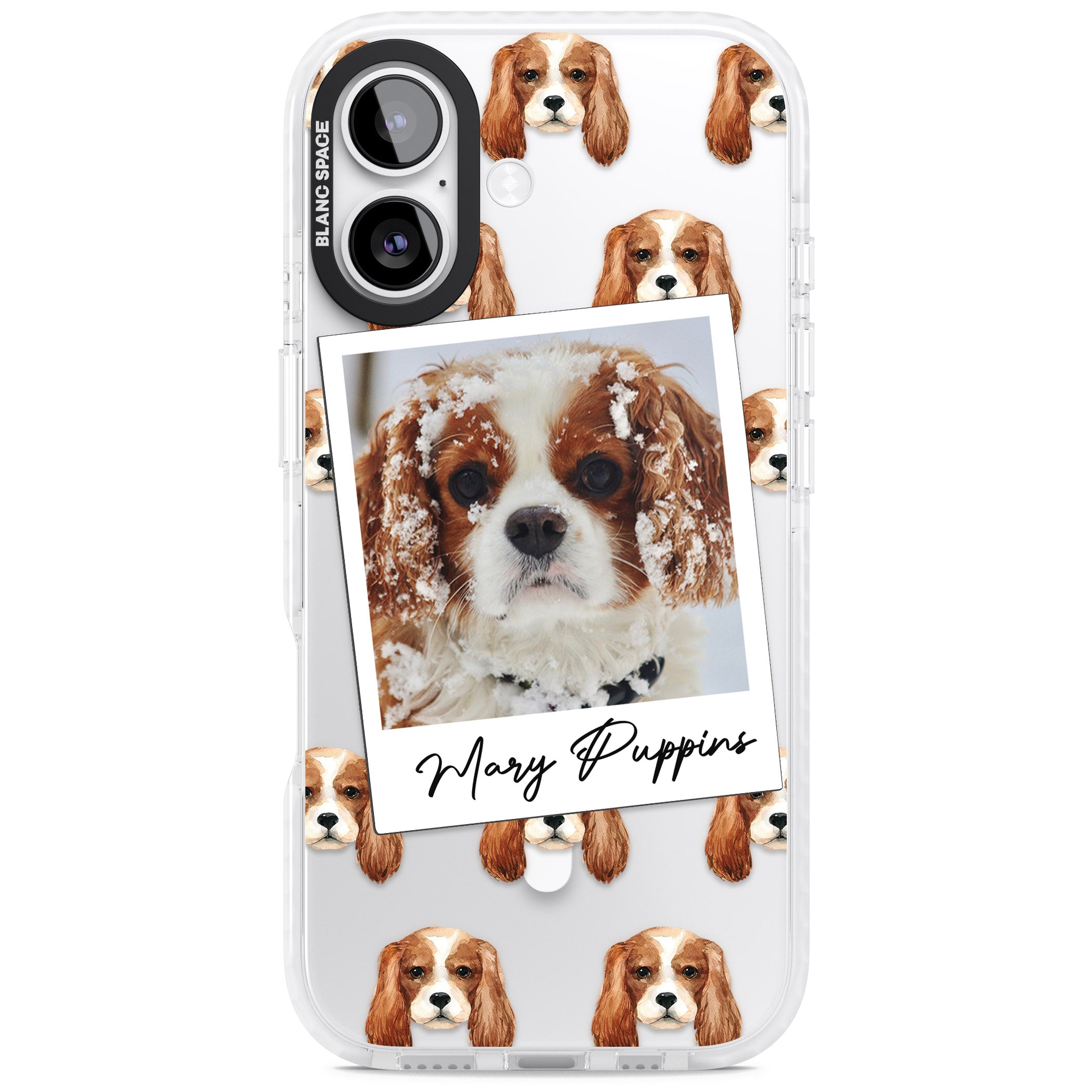 Personalised Cavalier King Charles Instant Camera Photo iPhone 17 Impact Pro Clear Phone Case
