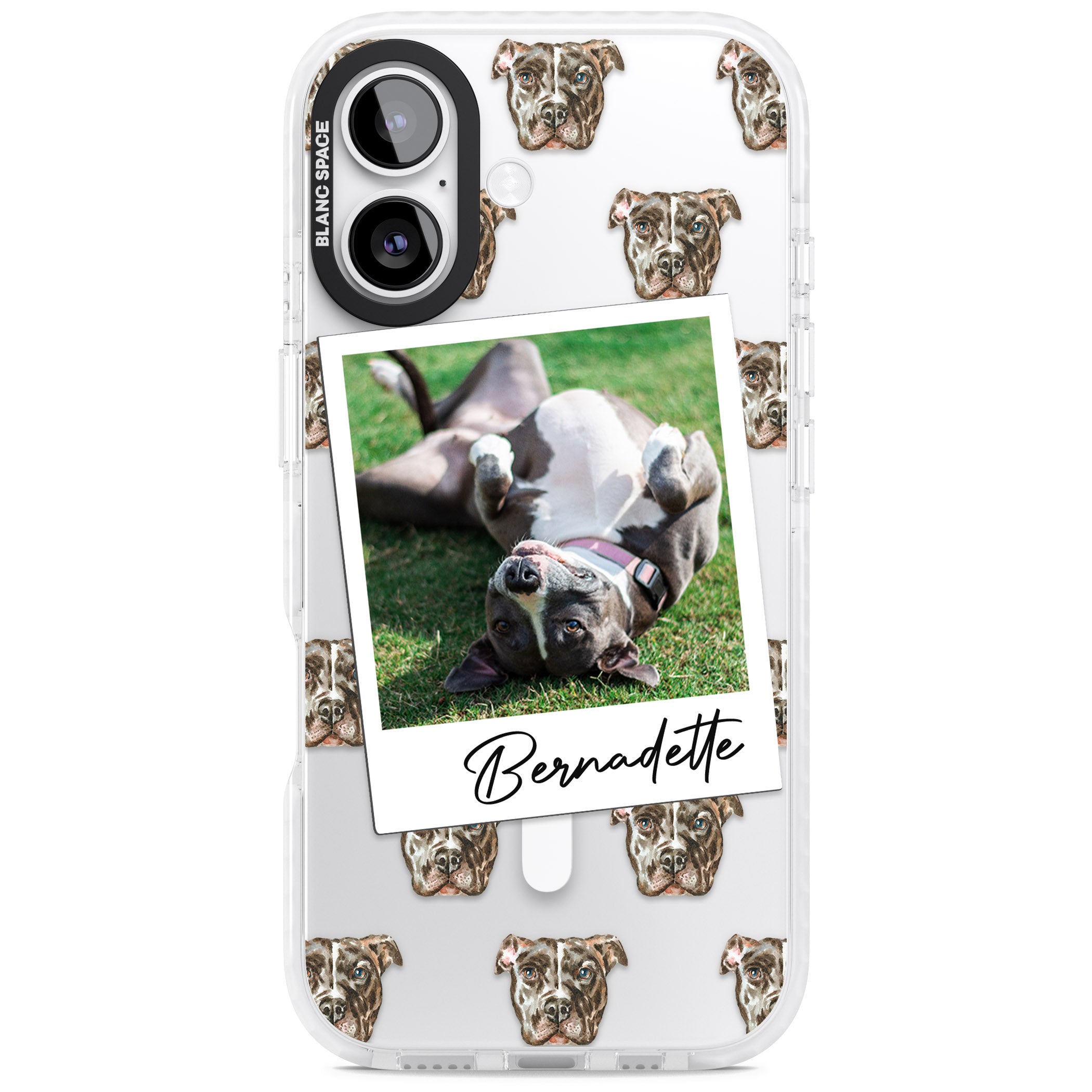 Personalised Staffordshire Bull Terrier Instant Camera Photo iPhone 17 Impact Pro Clear Phone Case