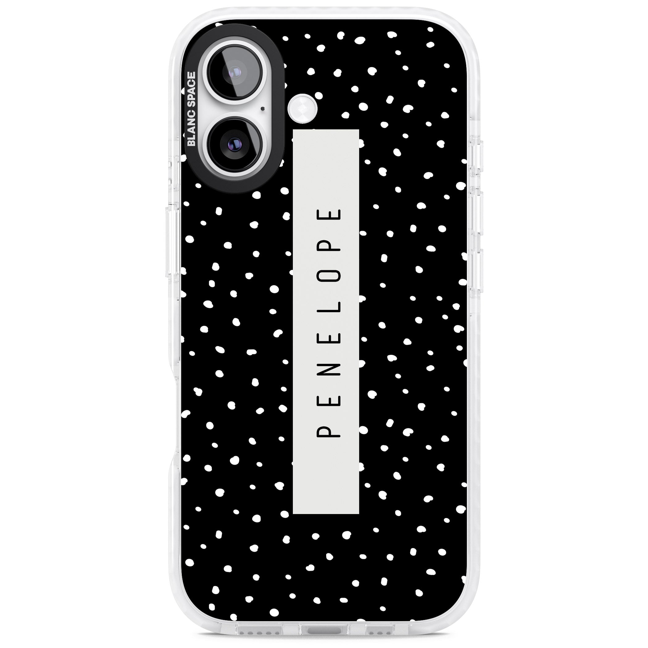 Personalised Black Dots iPhone 17 Impact Pro Clear Phone Case