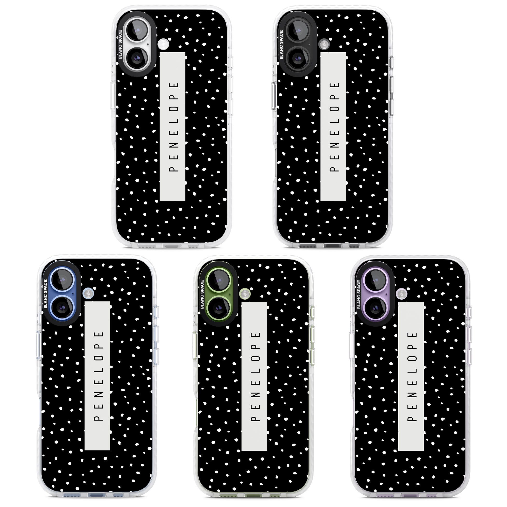 Personalised Black Dots iPhone 17 Impact Pro Clear Phone Case APT Impact Protection