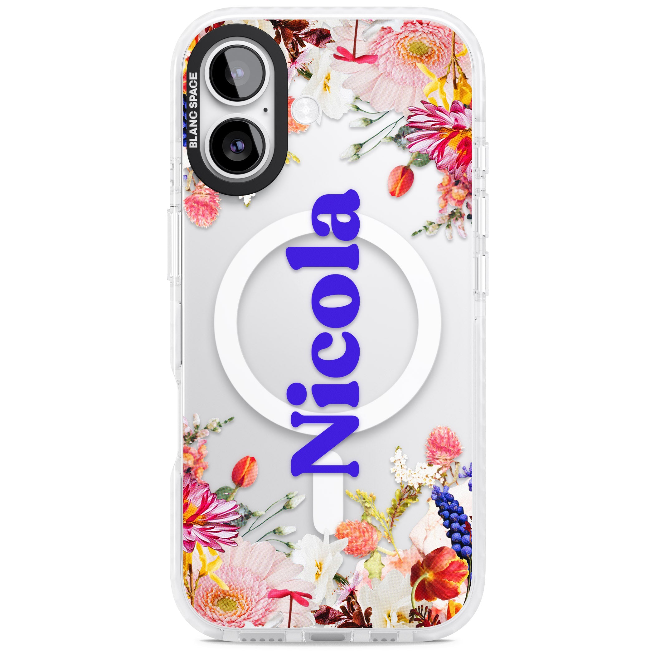 Personalised Floral Name iPhone 17 Impact Pro Clear Phone Case