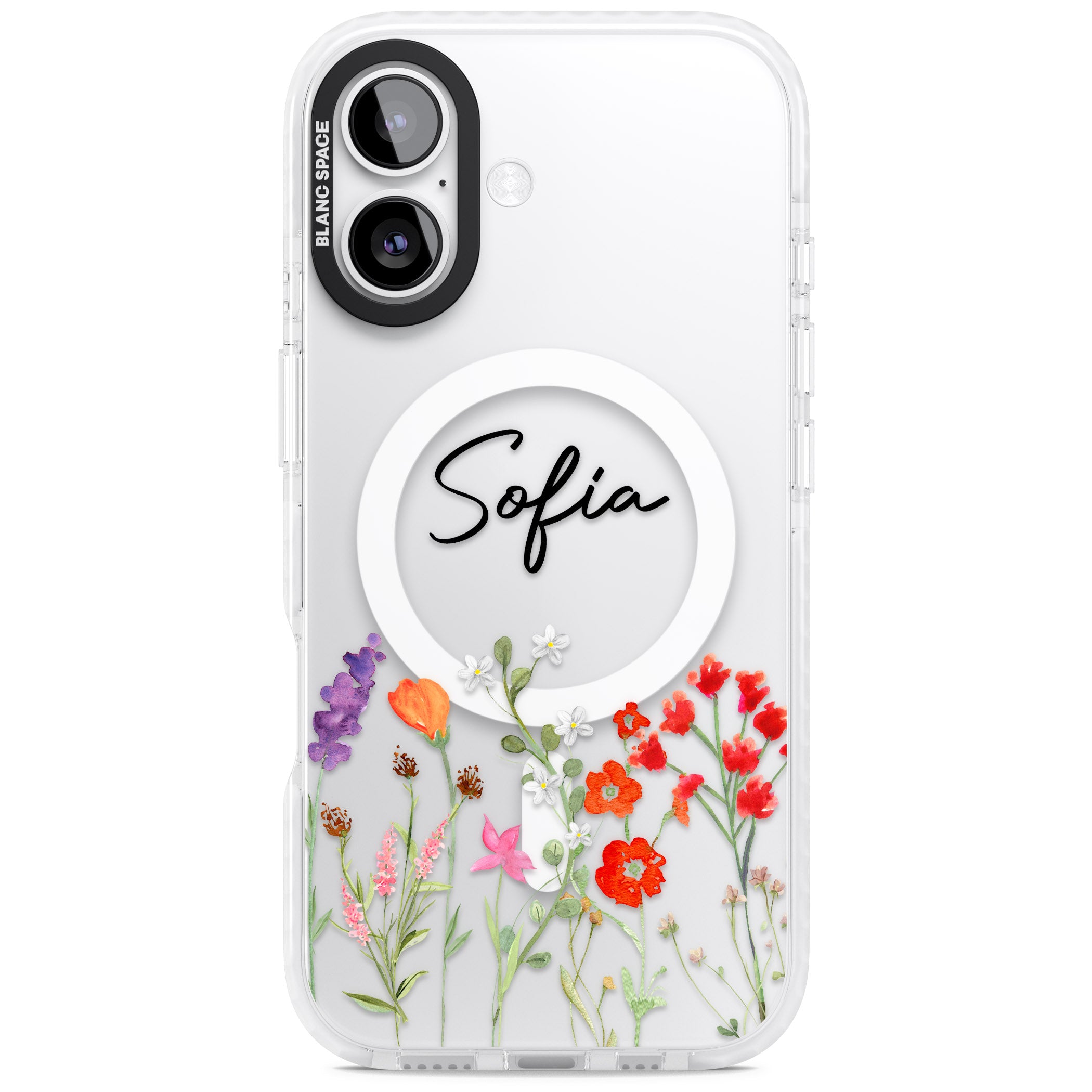 Personalised Spring Wildflowers iPhone 17 Impact Pro Clear Phone Case