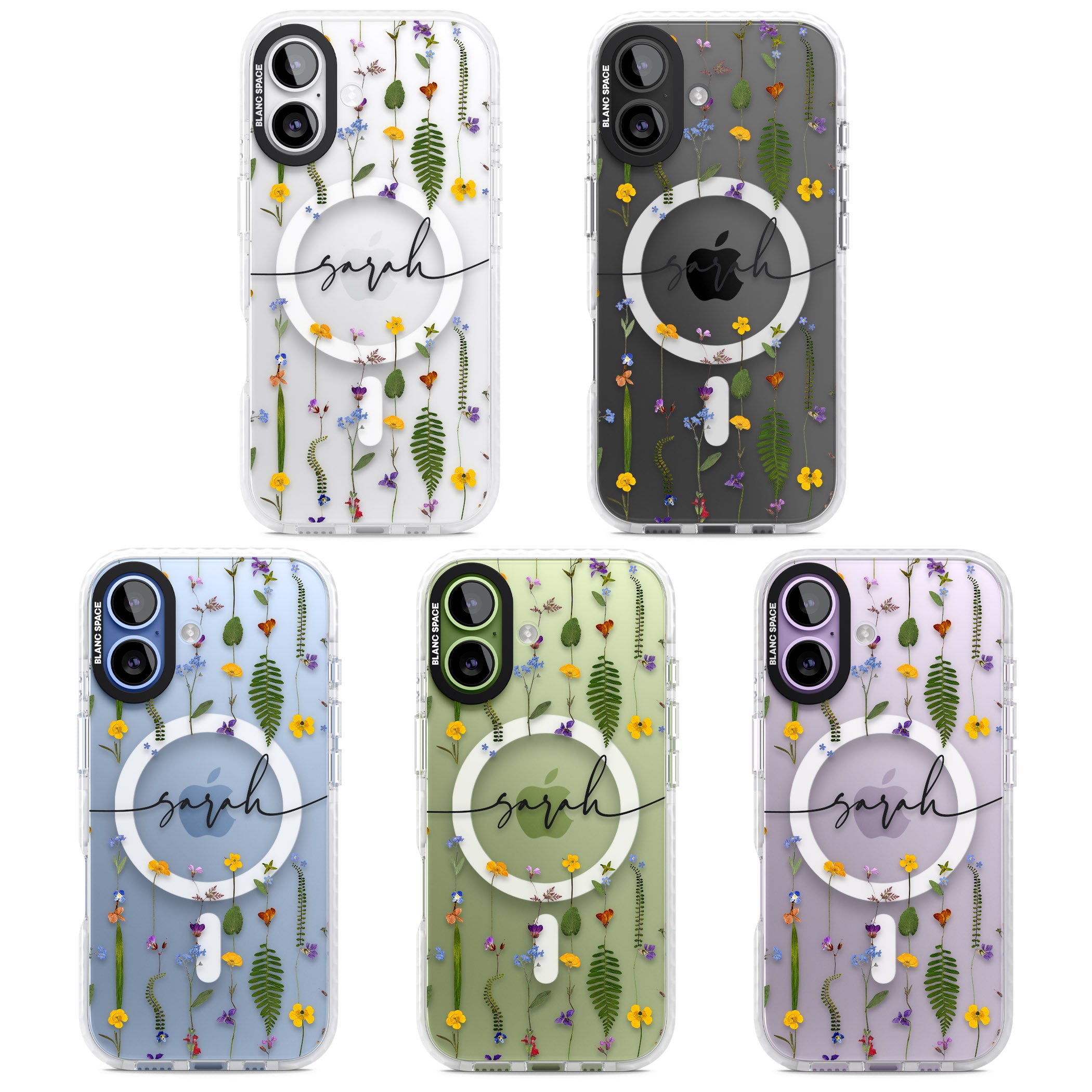 Personalised Wildflower Chain iPhone 17 Impact Pro Clear Phone Case APT Impact Protection