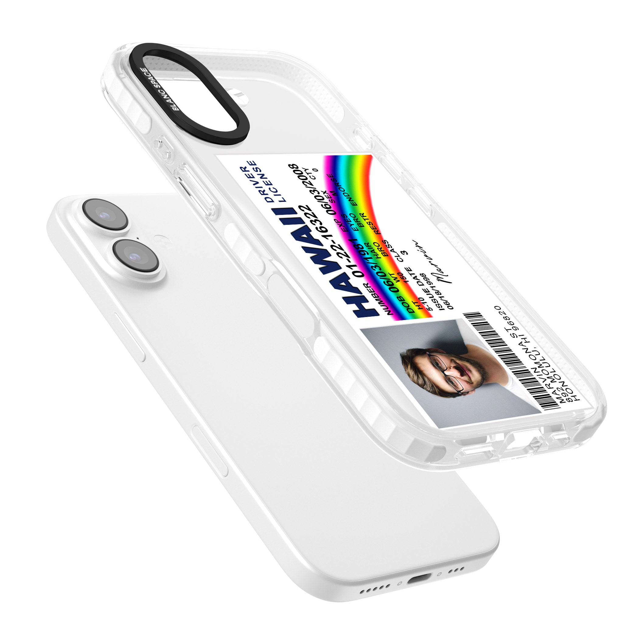 Personalised Hawaii Driving License iPhone 17 Impact Pro Clear Phone Case Colours