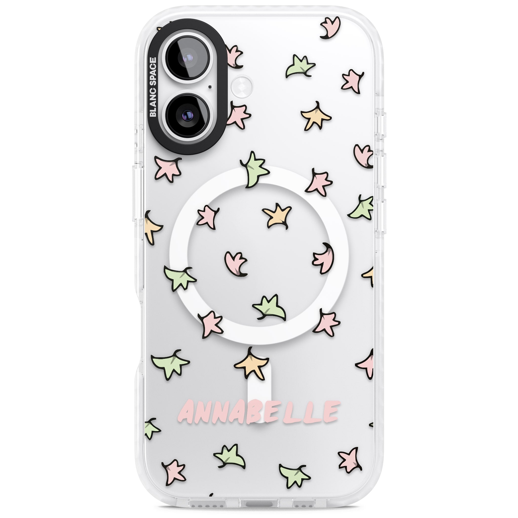 Personalised Heartstopper Leaves Pattern iPhone 17 Impact Pro Clear Phone Case