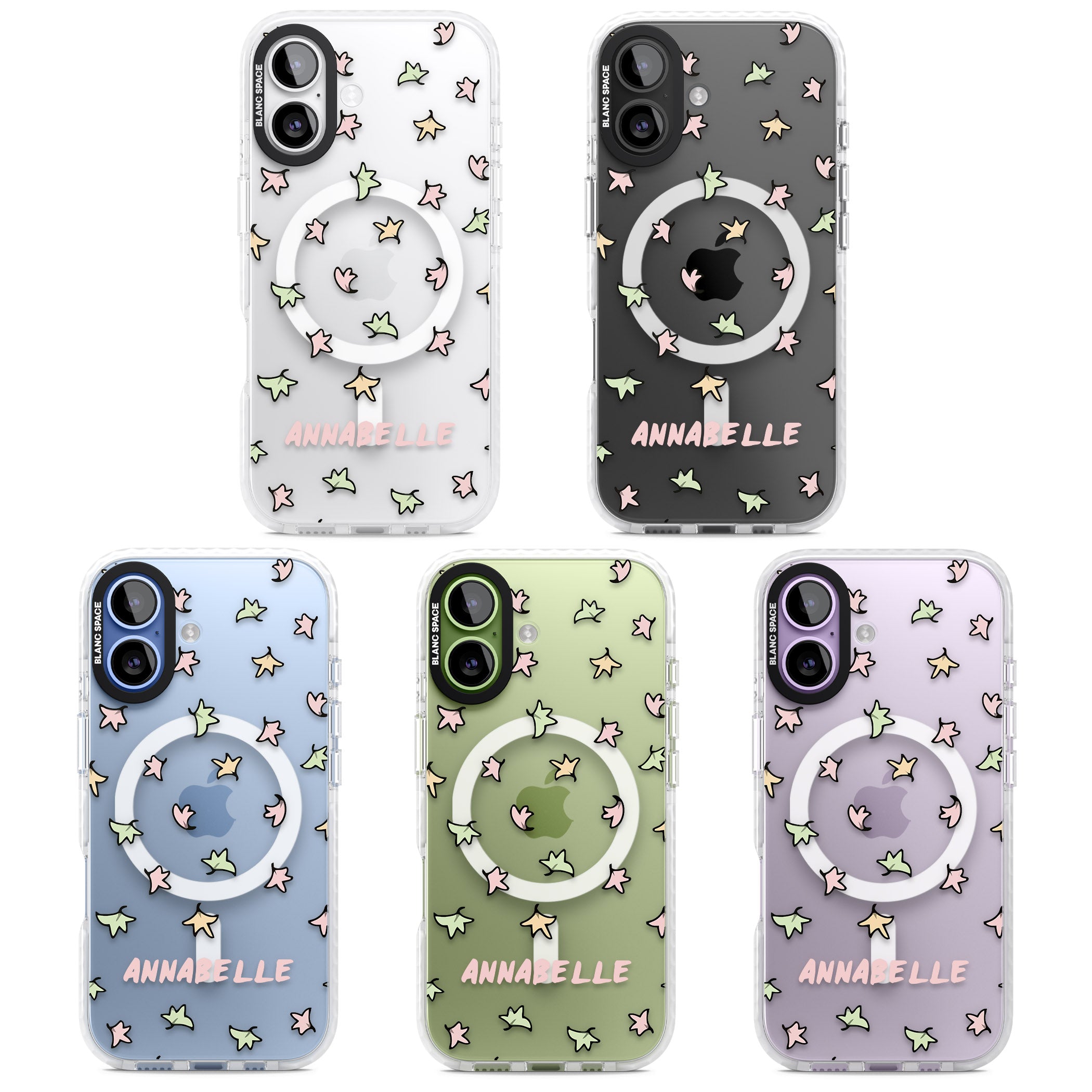 Personalised Heartstopper Leaves Pattern iPhone 17 Impact Pro Clear Phone Case APT Impact Protection
