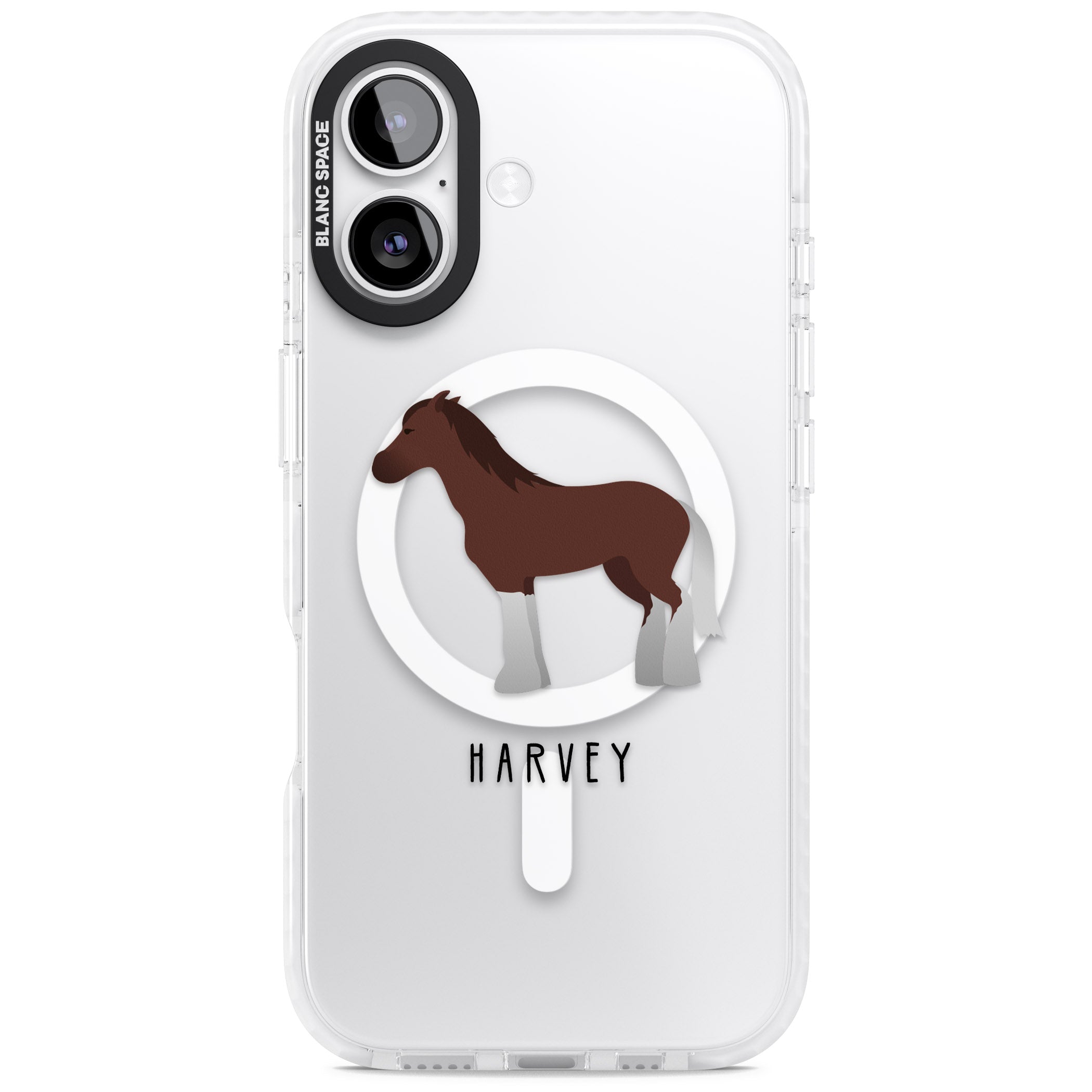 Personalised Brown Horse iPhone 17 Impact Pro Clear Phone Case