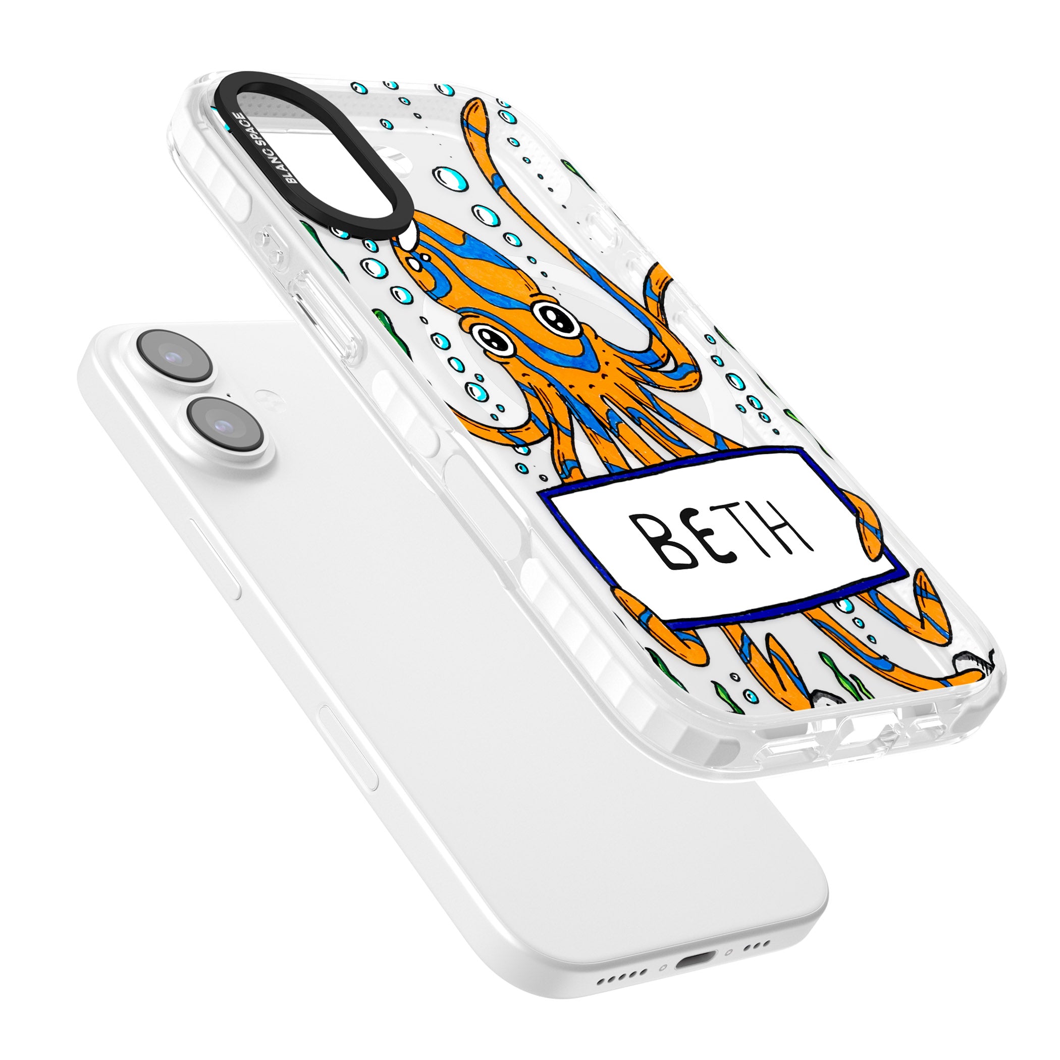 Personalised Octo iPhone 17 Impact Pro Clear Phone Case Colours