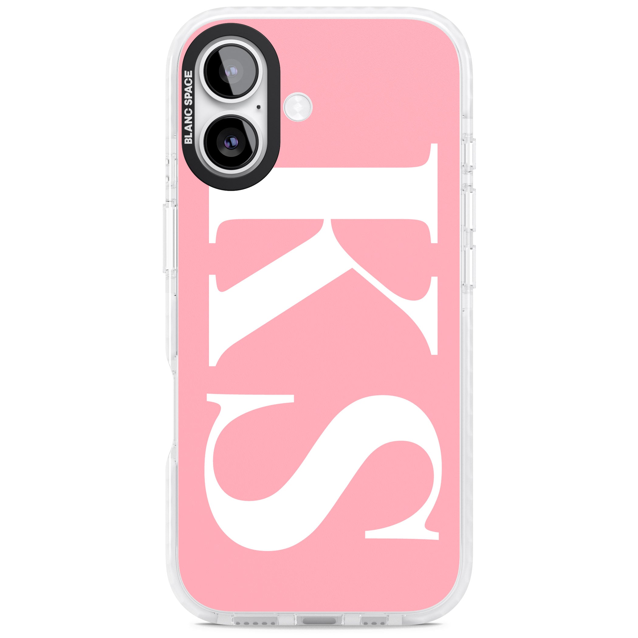 Personalised White & Pink Letters iPhone 17 Impact Pro Clear Phone Case