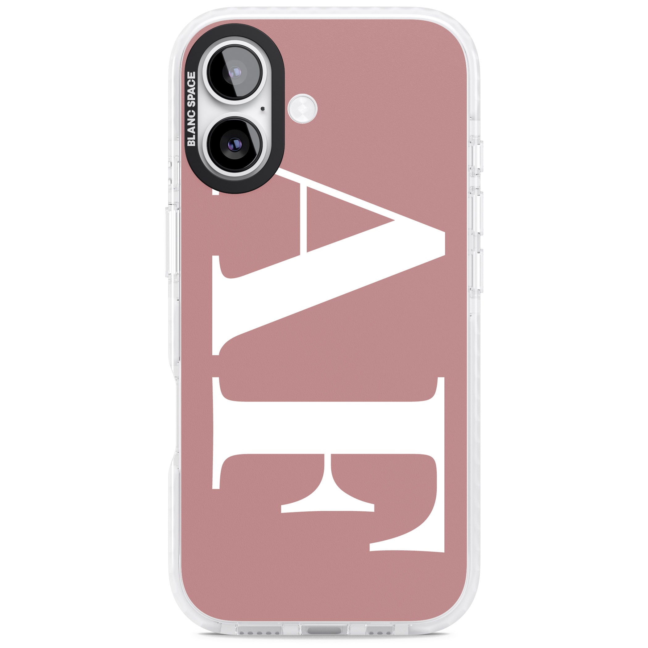 Personalised White & Rose Letters iPhone 17 Impact Pro Clear Phone Case