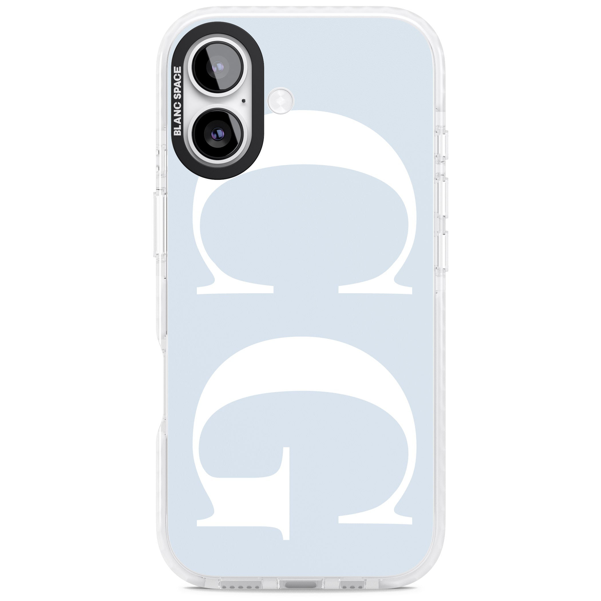 Personalised White & Blue Green Letters iPhone 17 Impact Pro Clear Phone Case