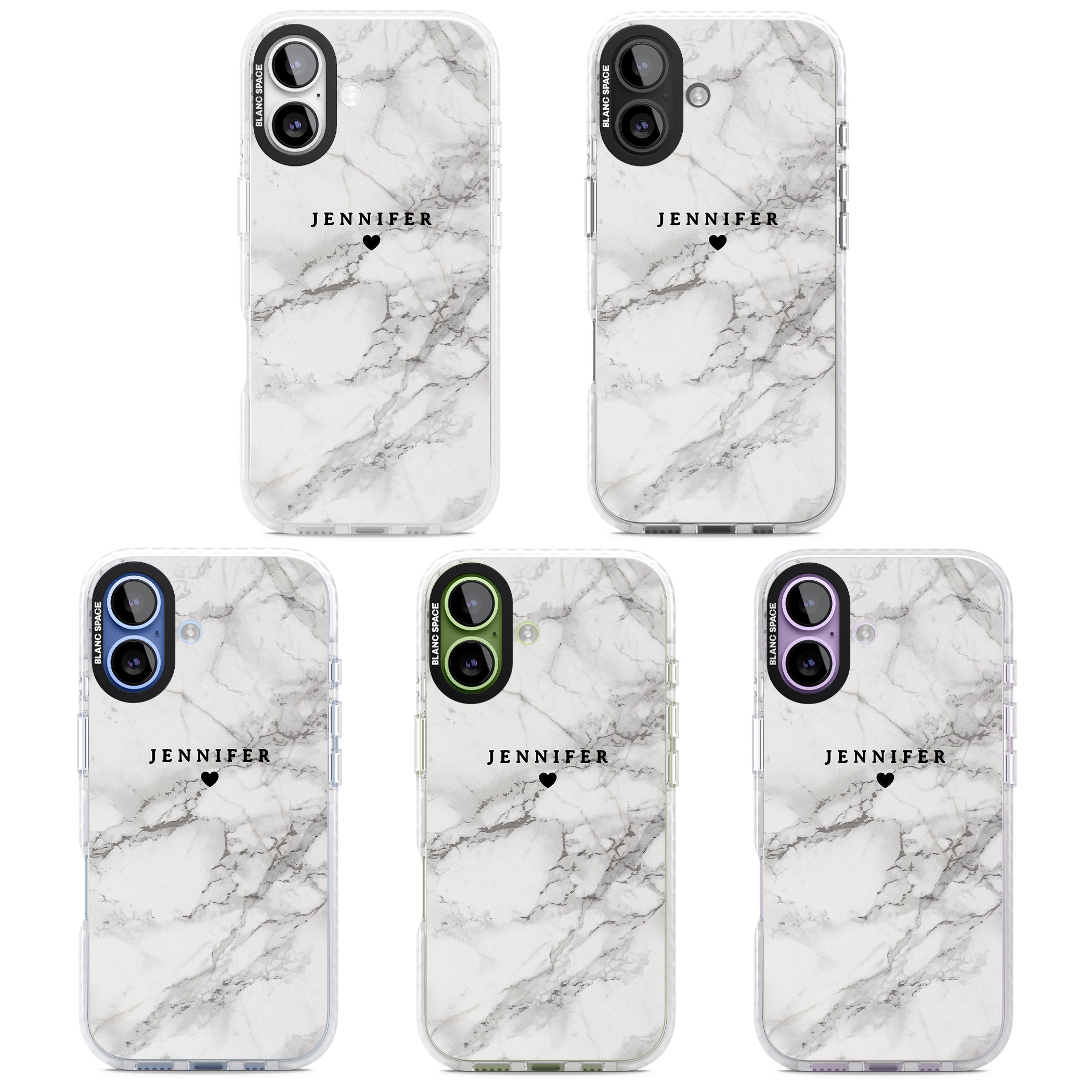 Personalised Classic Grey Marble iPhone 17 Impact Pro Clear Phone Case APT Impact Protection