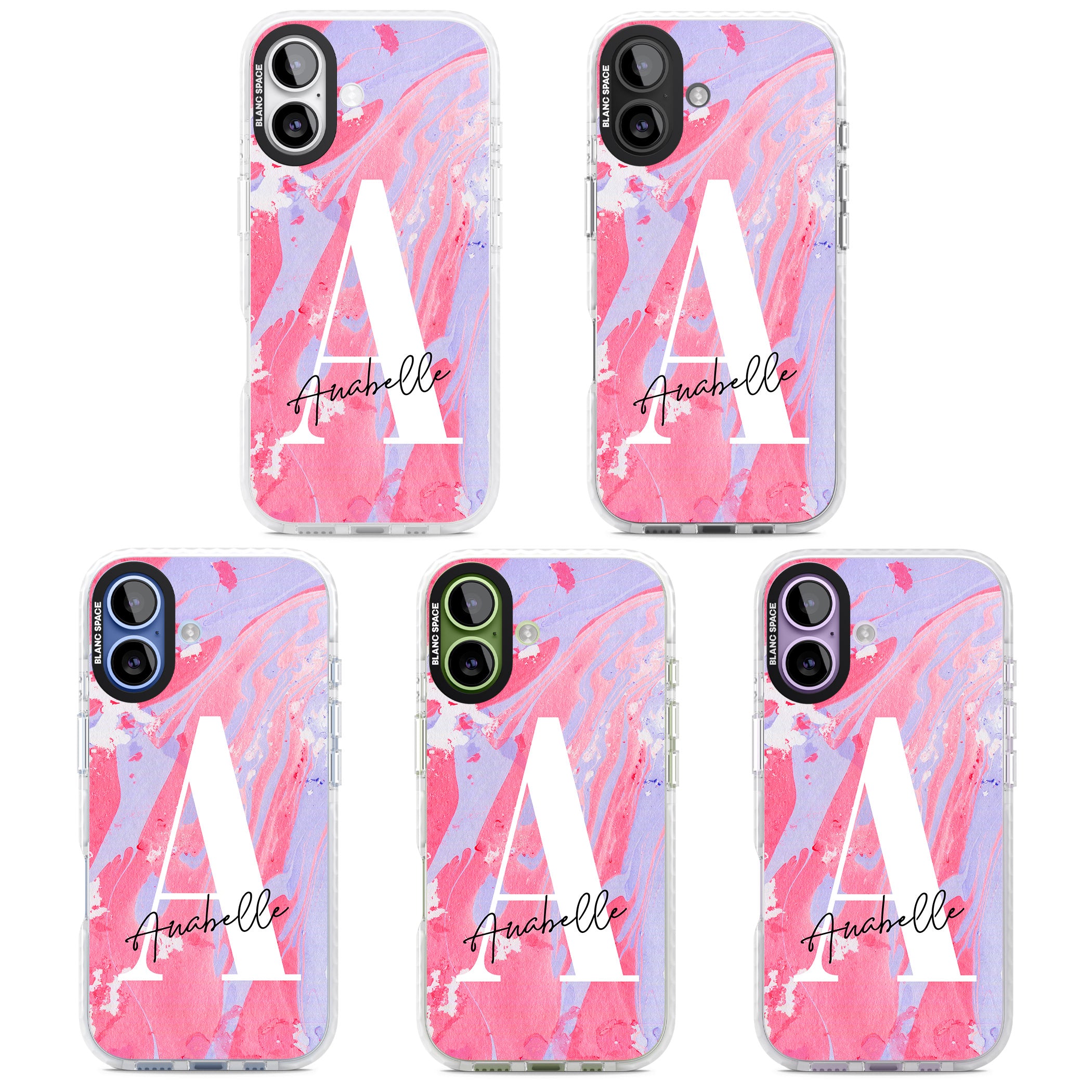 Personalised Pink & Purple Marble iPhone 17 Impact Pro Clear Phone Case APT Impact Protection