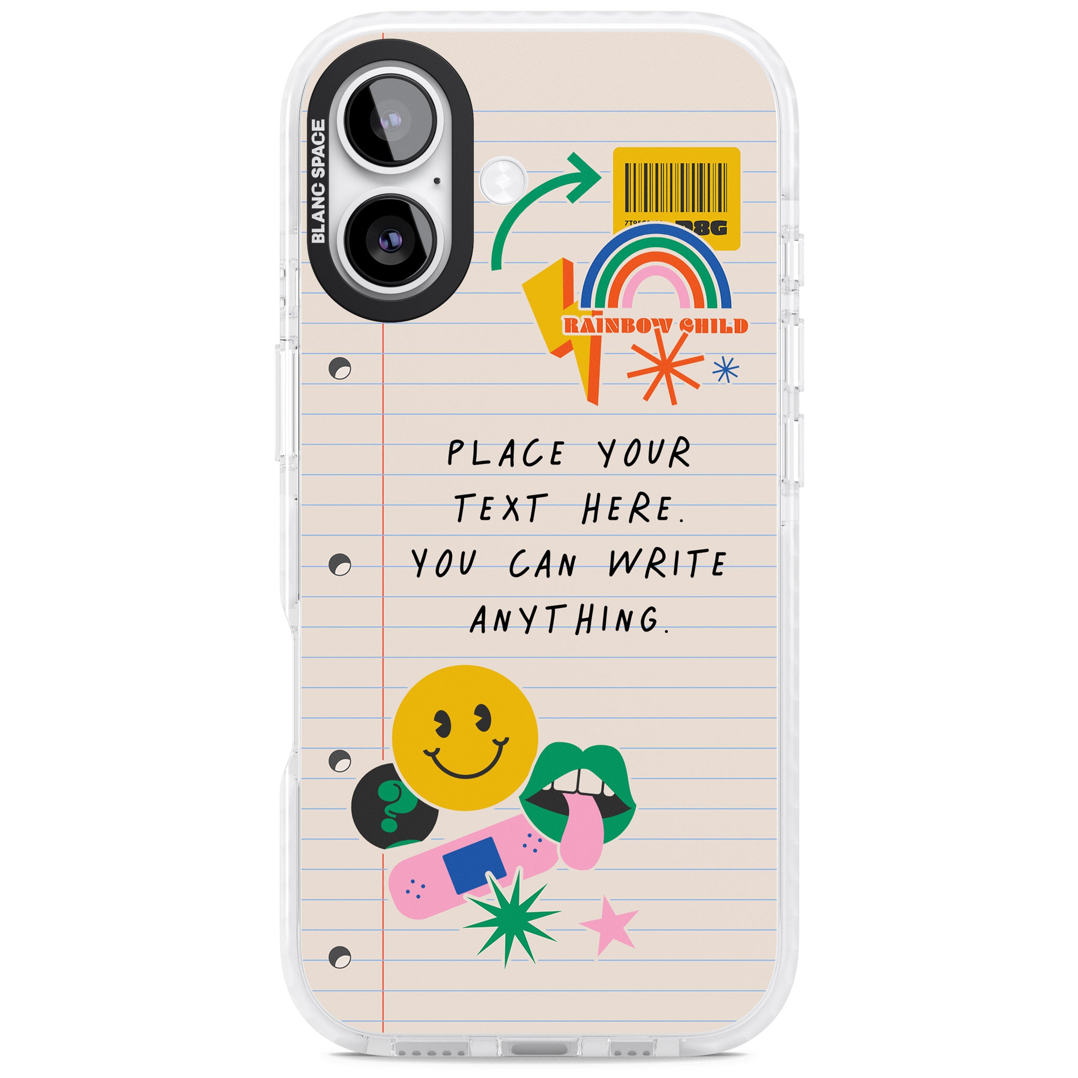 Personalised Retro Rainbow Fun iPhone 17 Impact Pro Clear Phone Case