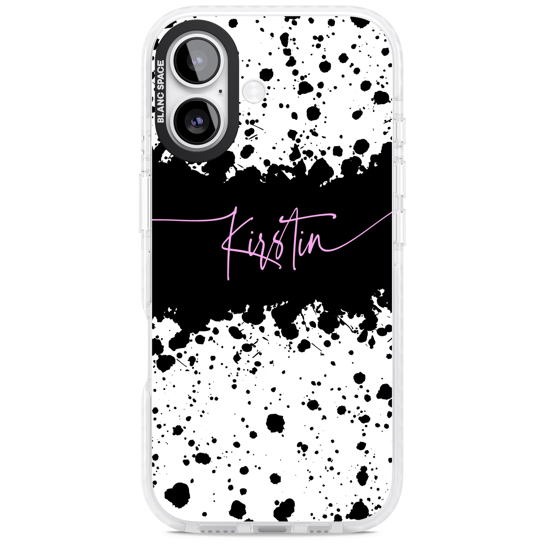 Personalised Bold Paint Splatters iPhone 17 Impact Pro Clear Phone Case