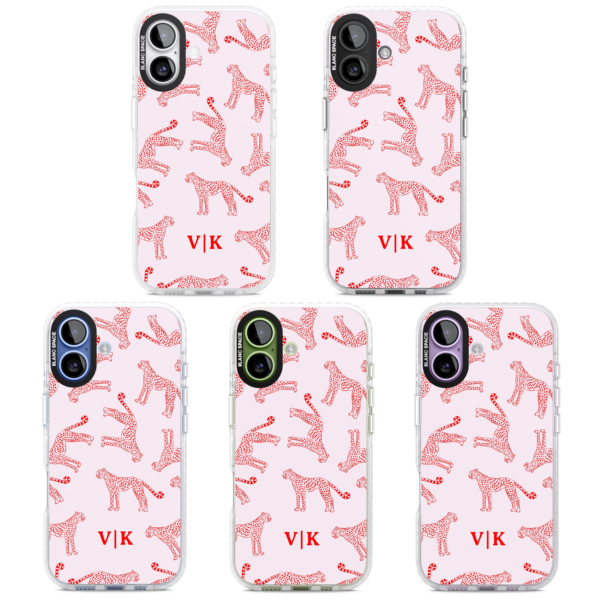 Personalised Red & Pink Cheetah iPhone 17 Impact Pro Clear Phone Case APT Impact Protection