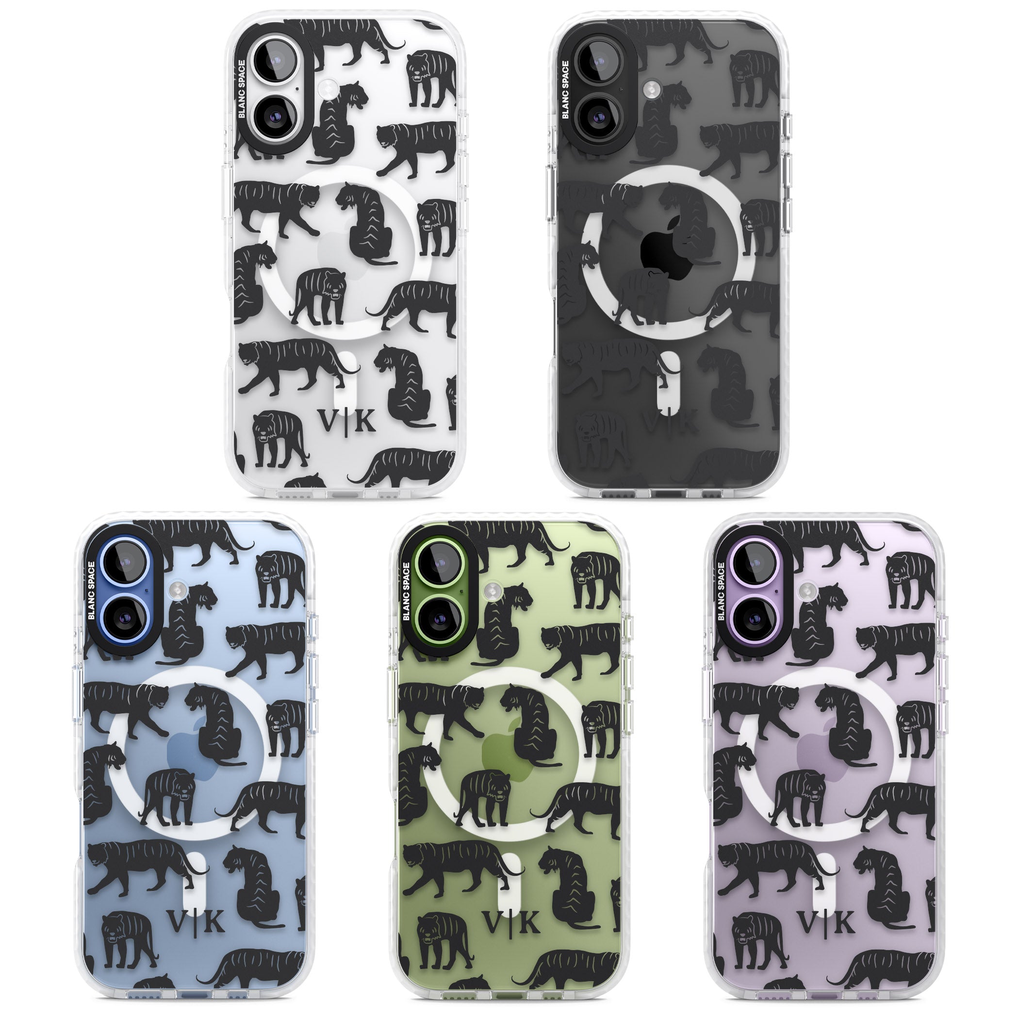 Personalised Tiger Silhouettes iPhone 17 Impact Pro Clear Phone Case APT Impact Protection