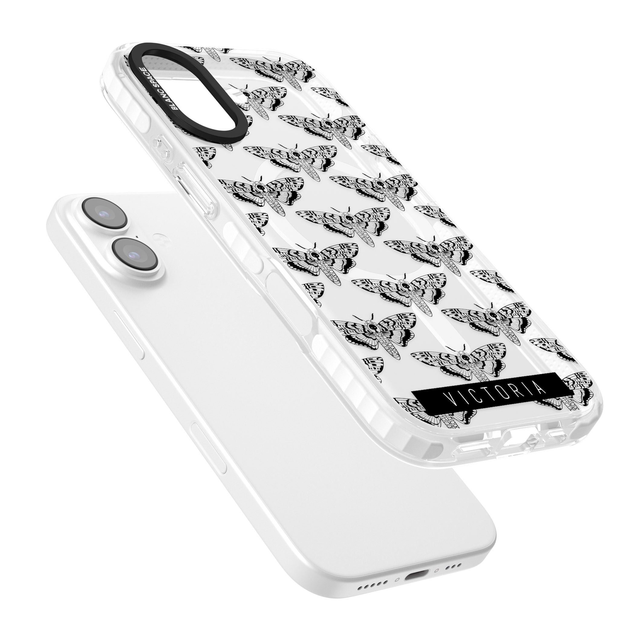 Personalised Hawk Moth Pattern iPhone 17 Impact Pro Clear Phone Case Colours