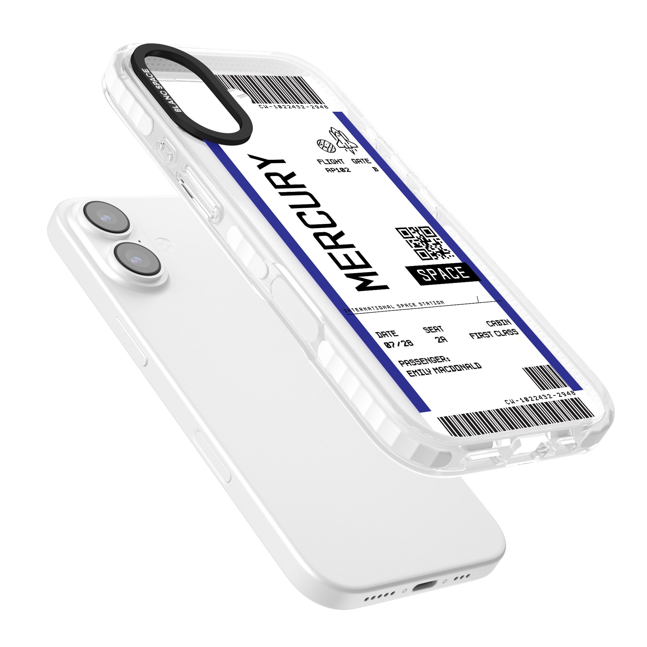 Personalised Mercury Travel Ticket iPhone 17 Impact Pro Clear Phone Case Colours