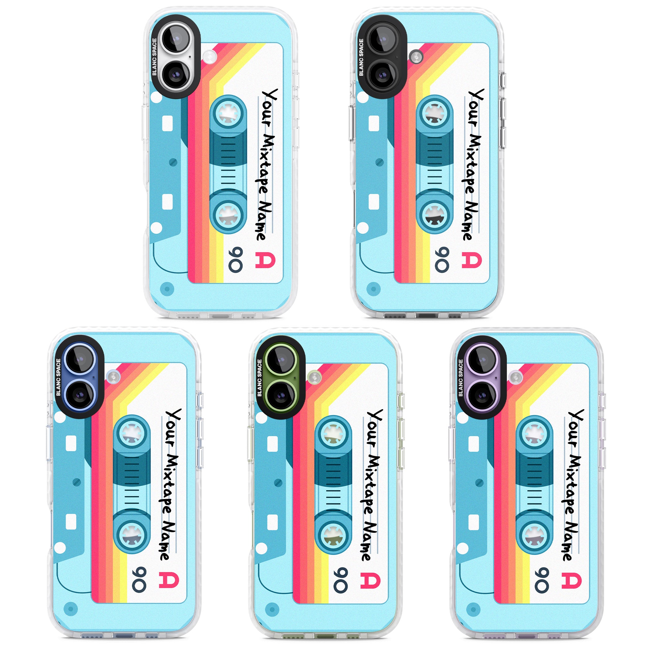 Personalised Retro Mixtape Sporty iPhone 17 Impact Pro Clear Phone Case APT Impact Protection