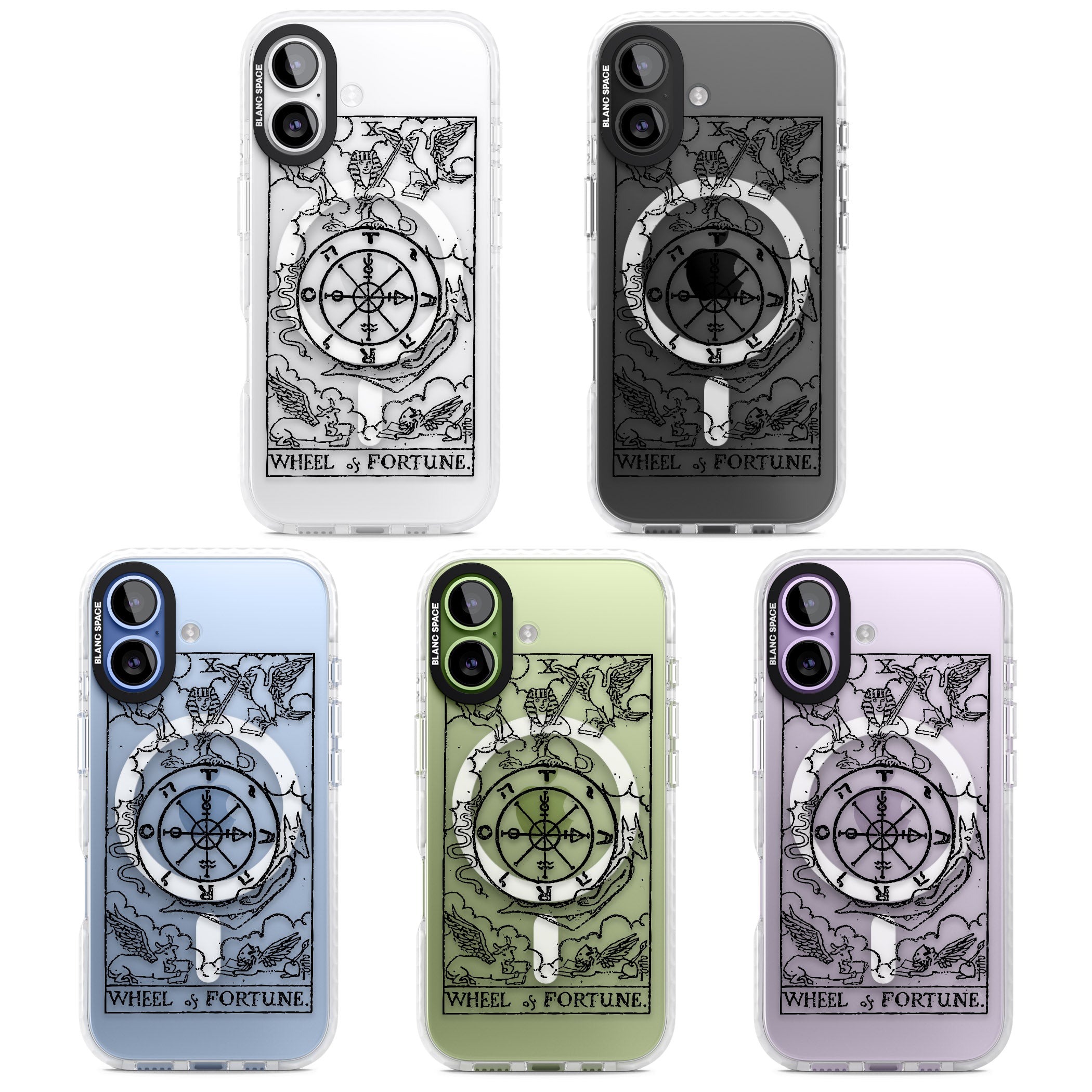 Personalised Wheel Of Fortune Tarot Transparent iPhone 17 Impact Pro Clear Phone Case APT Impact Protection