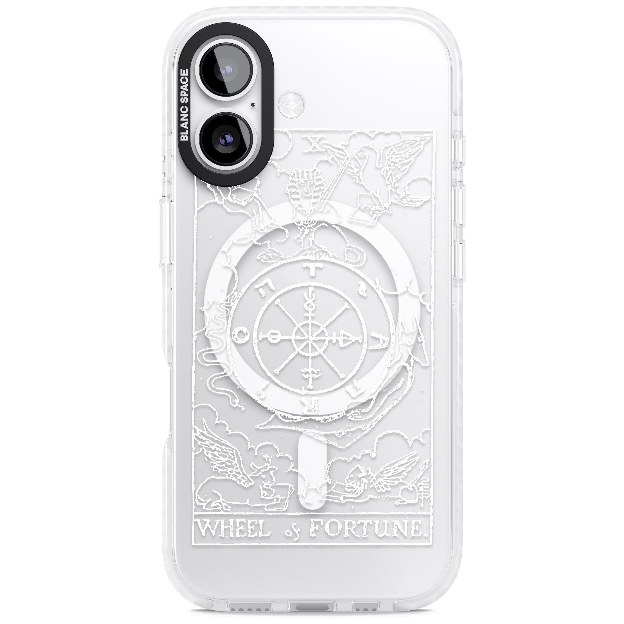 Personalised Wheel Of Fortune Tarot Card (White) iPhone 17 Impact Pro Clear Phone Case