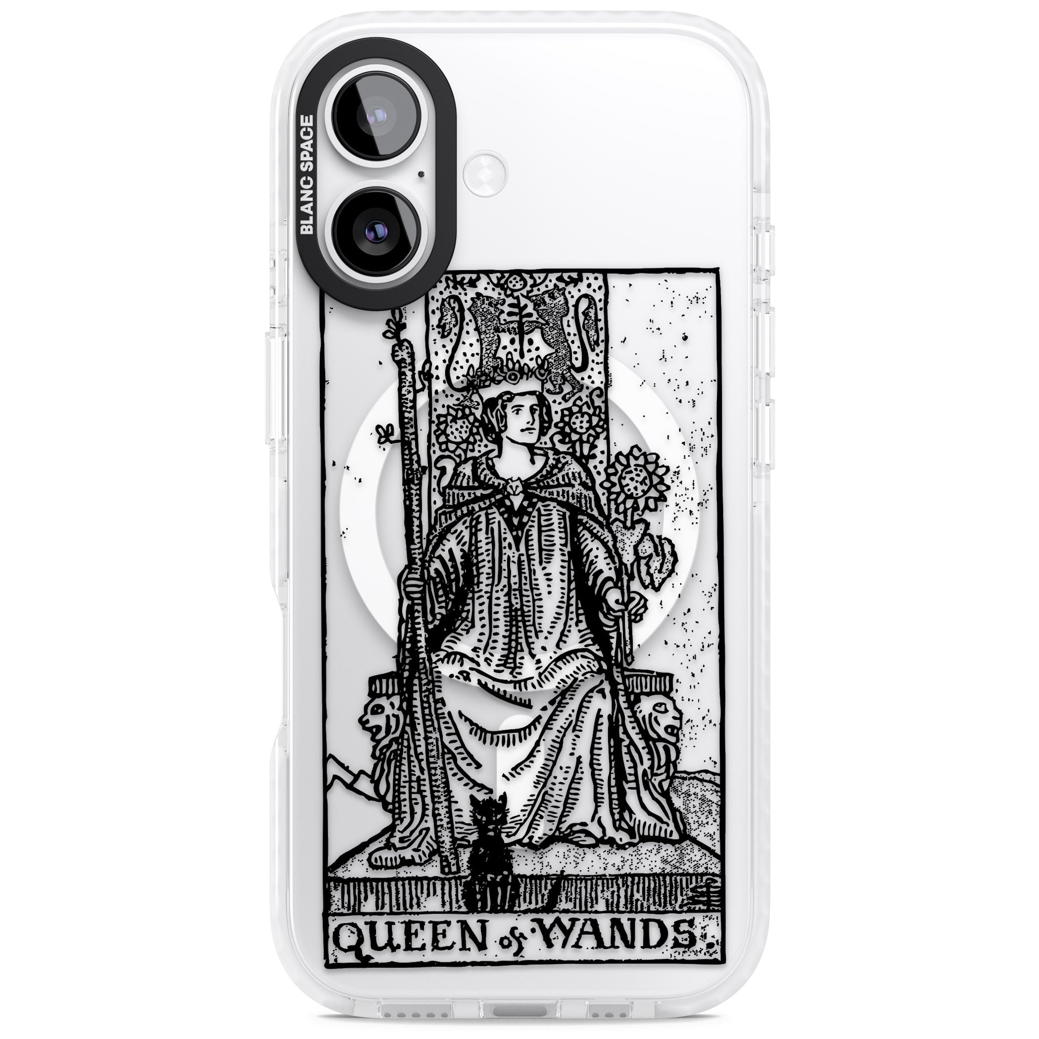 Personalised Queen Of Wands Tarot Card (Clear) iPhone 17 Impact Pro Clear Phone Case