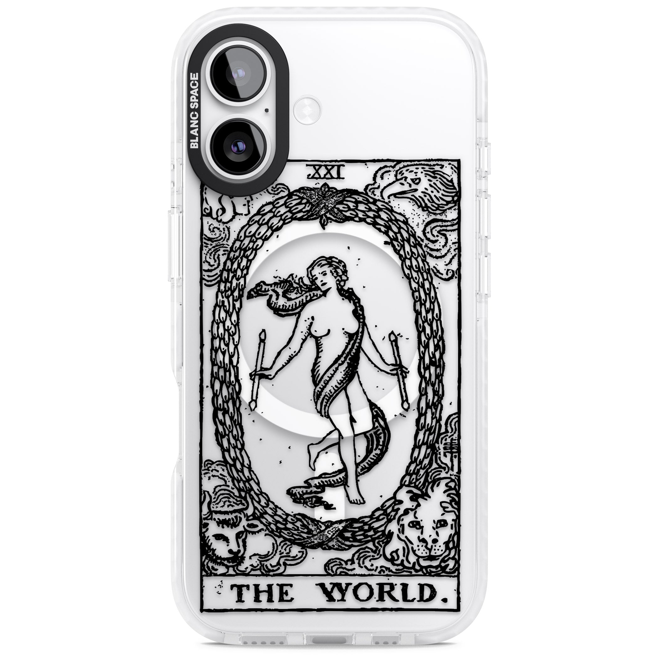 Personalised The World Tarot Card (Clear) iPhone 17 Impact Pro Clear Phone Case