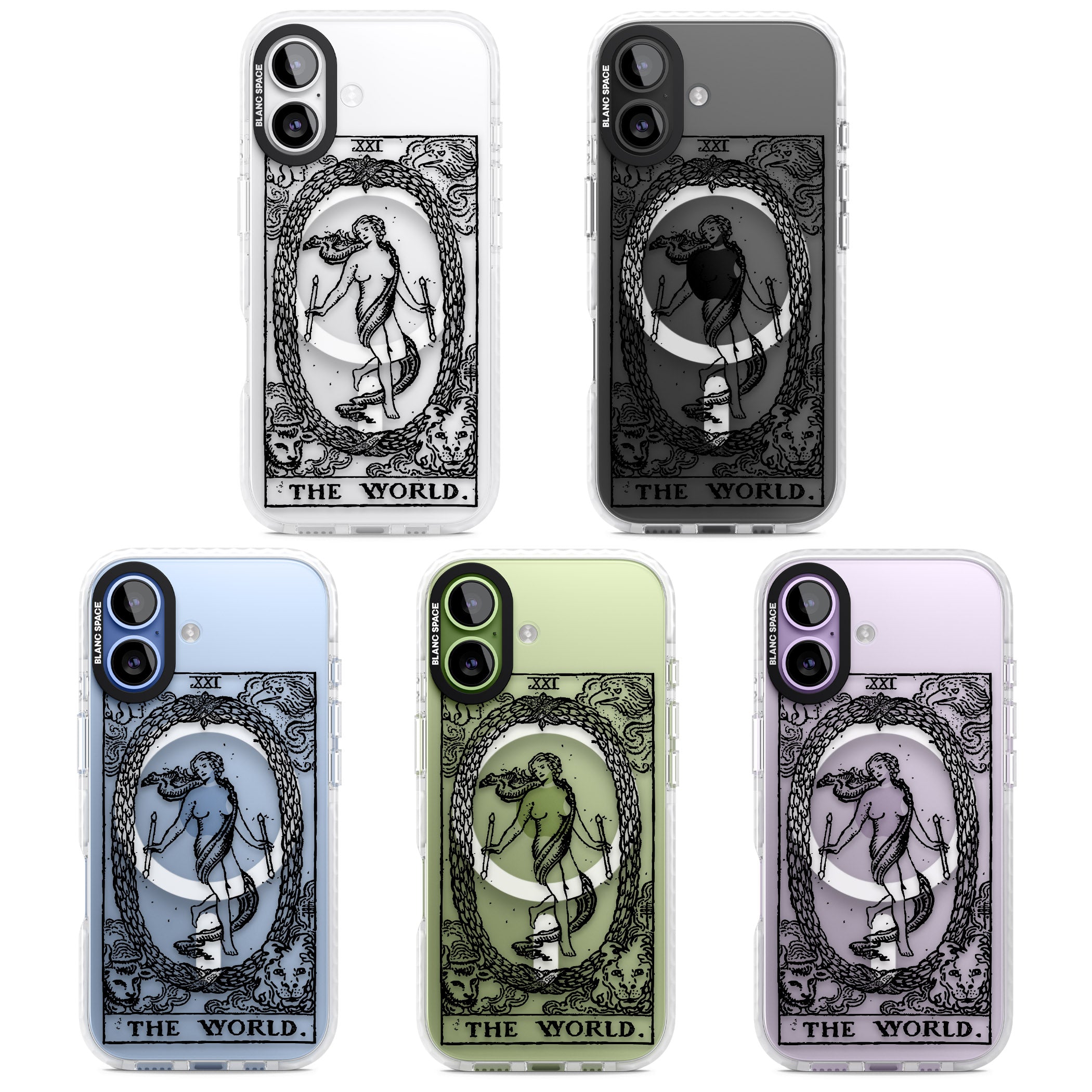 Personalised The World Tarot Card (Clear) iPhone 17 Impact Pro Clear Phone Case APT Impact Protection