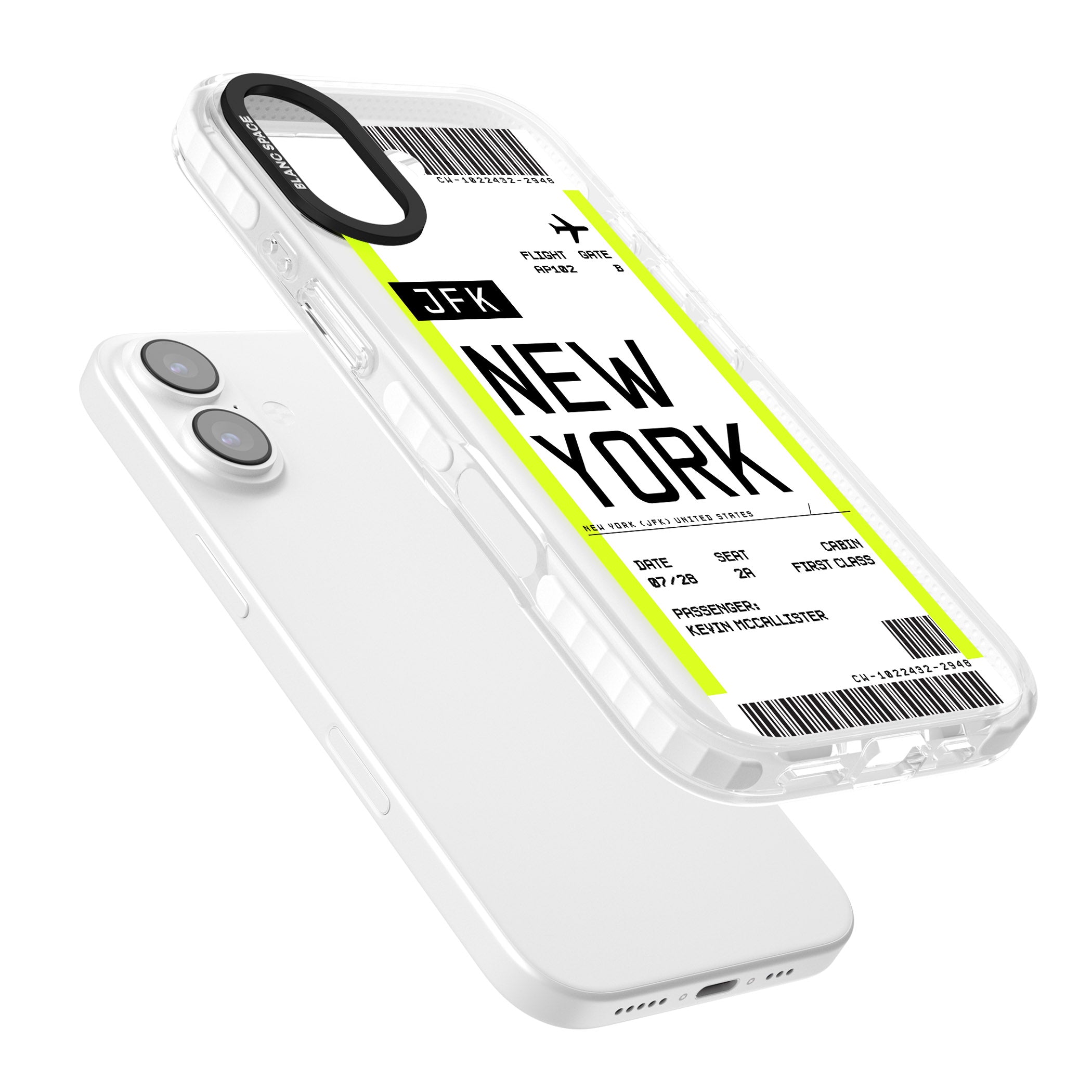Personalised New York Boarding Pass iPhone 17 Impact Pro Clear Phone Case Colours