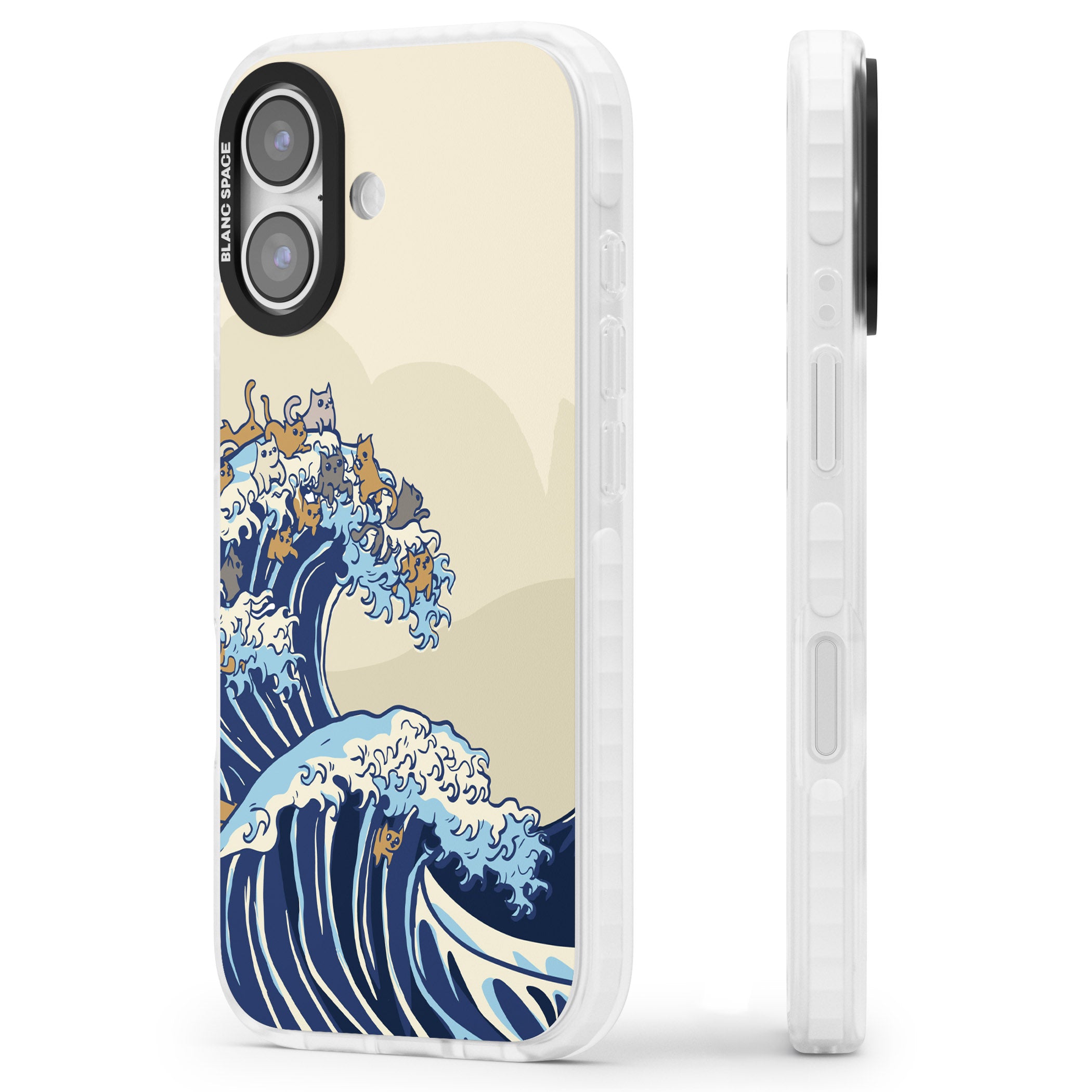 The Great Cat Wave iPhone 17 Impact Pro Clear Phone Case Side Profile
