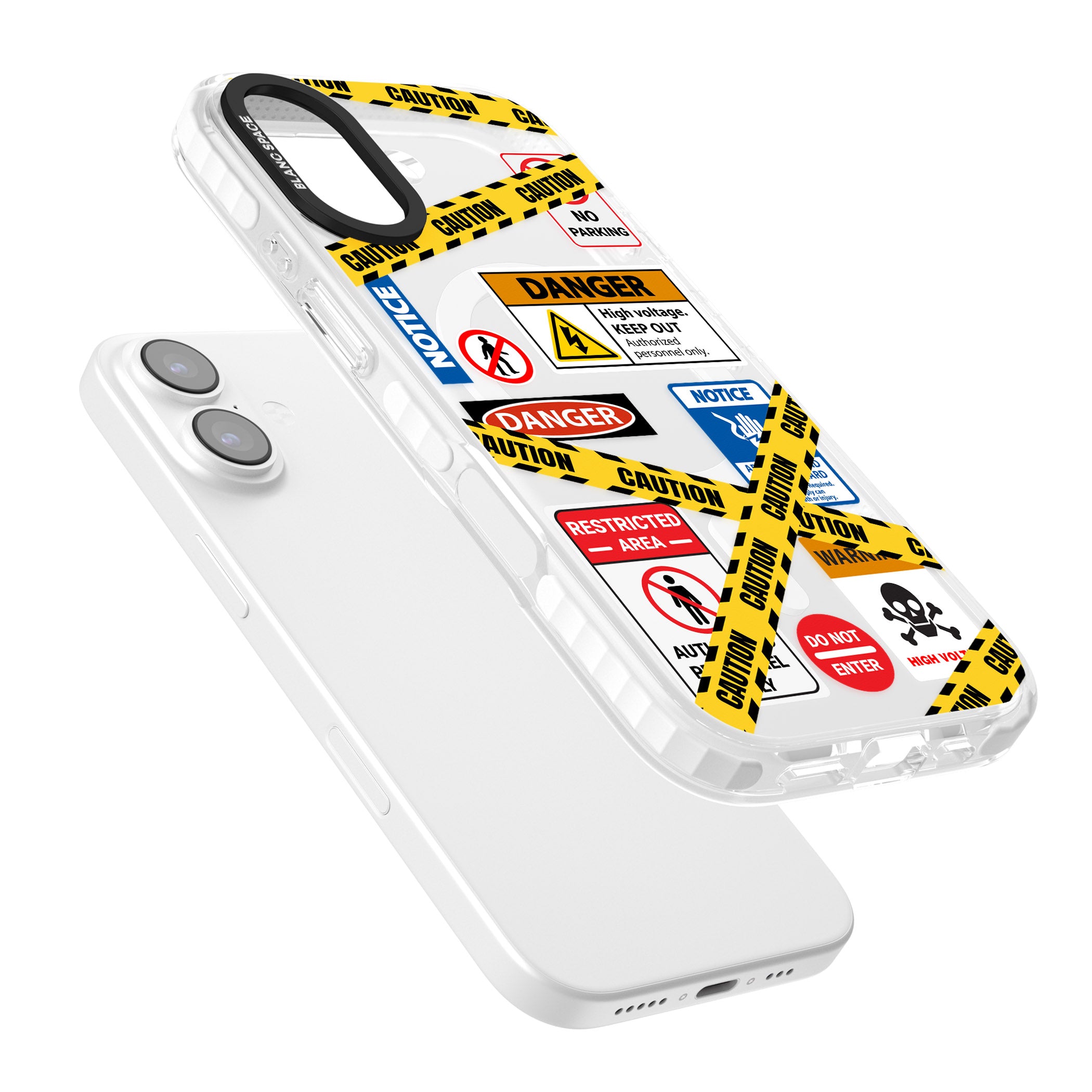 Caution Sign iPhone 17 Impact Pro Clear Phone Case Colours