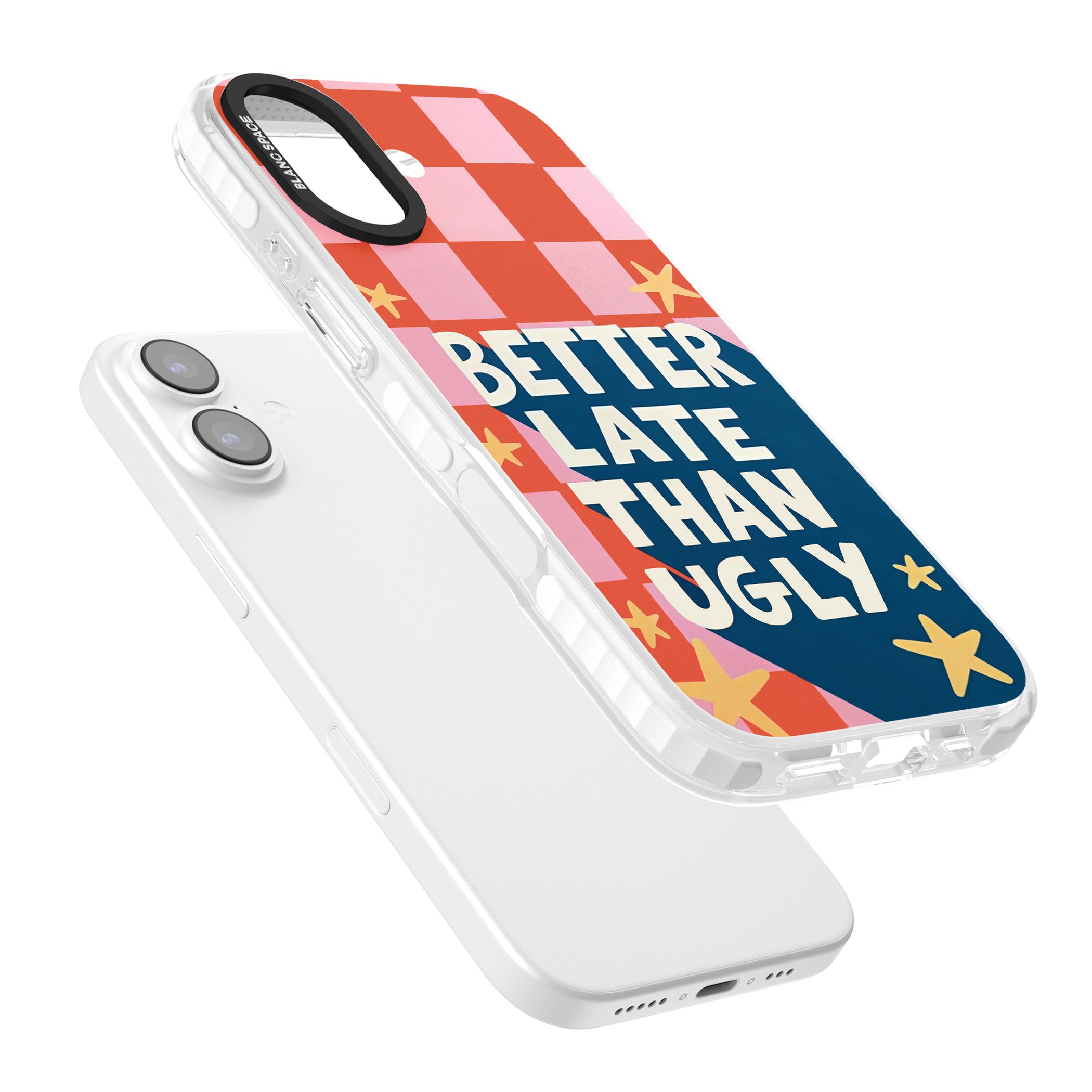 Better Late Than Ugly iPhone 17 Impact Pro Clear Phone Case Colours