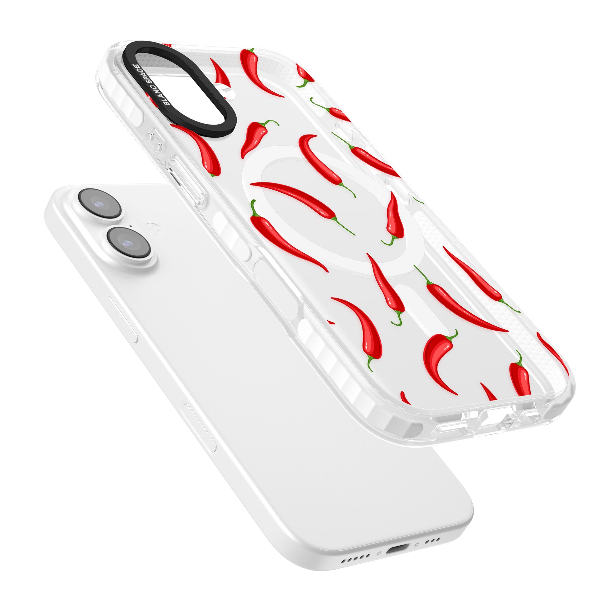 Chilli Pattern iPhone 17 Impact Pro Clear Phone Case Colours