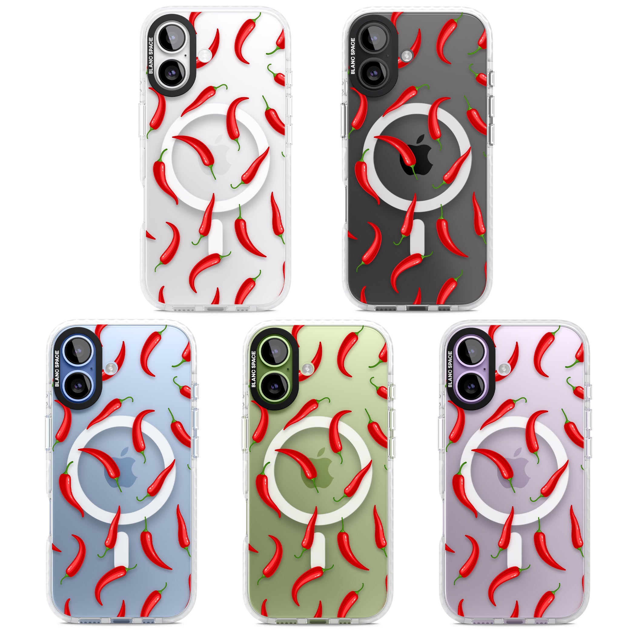 Chilli Pattern iPhone 17 Impact Pro Clear Phone Case APT Impact Protection