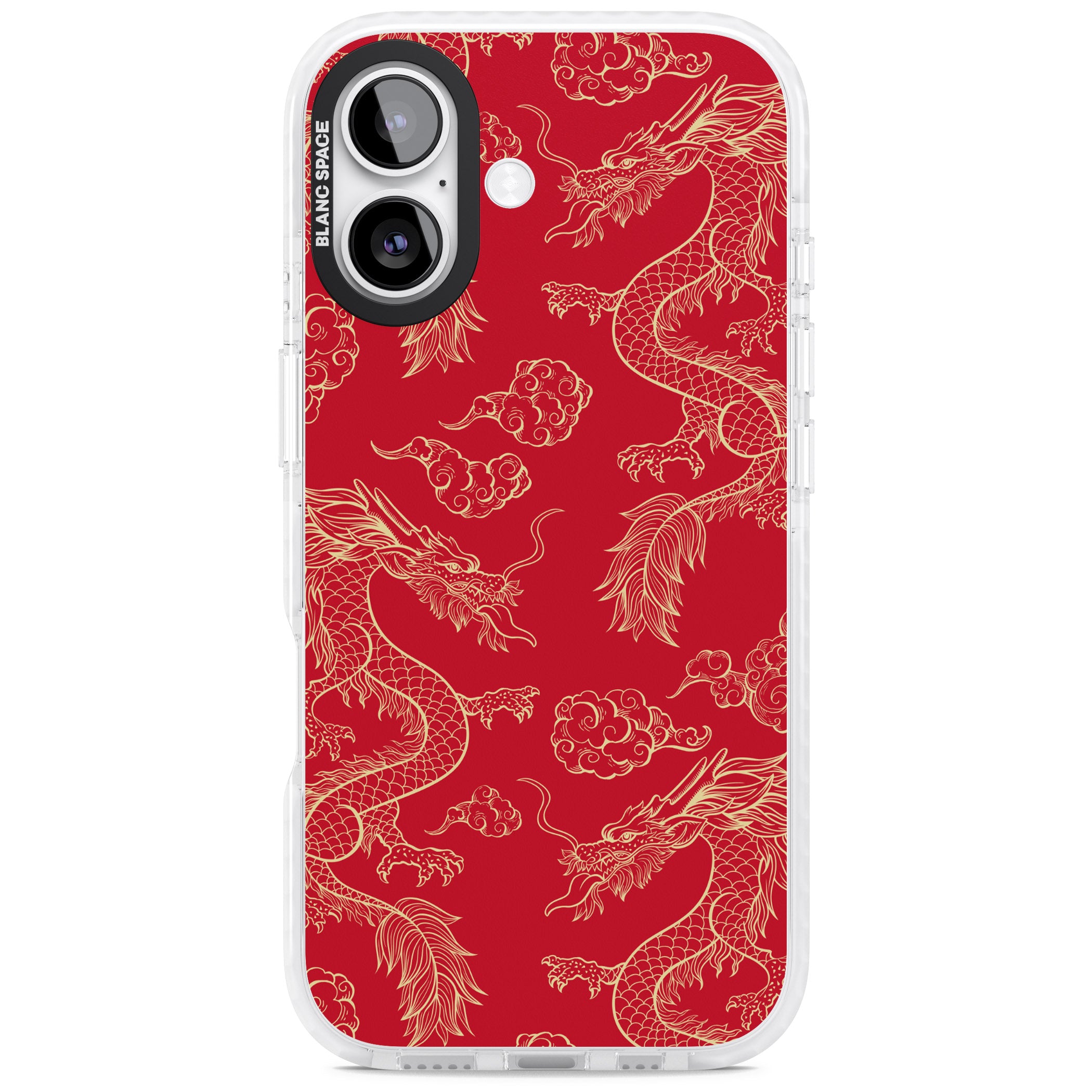 Red And Gold Dragon Pattern iPhone 17 Impact Pro Clear Phone Case