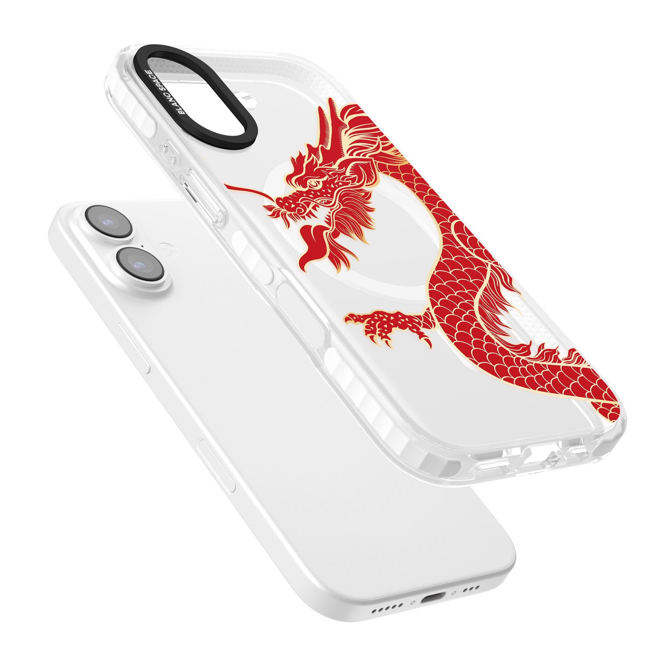 Large Red Dragon iPhone 17 Impact Pro Clear Phone Case Colours