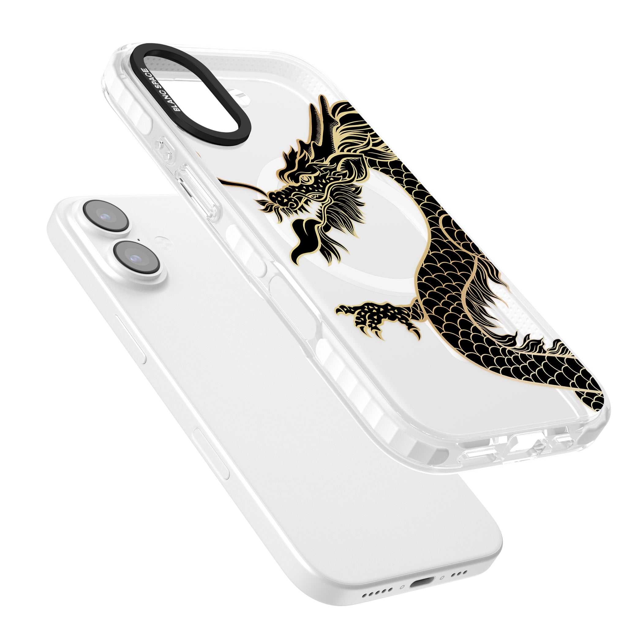 Large Black Dragon iPhone 17 Impact Pro Clear Phone Case Colours