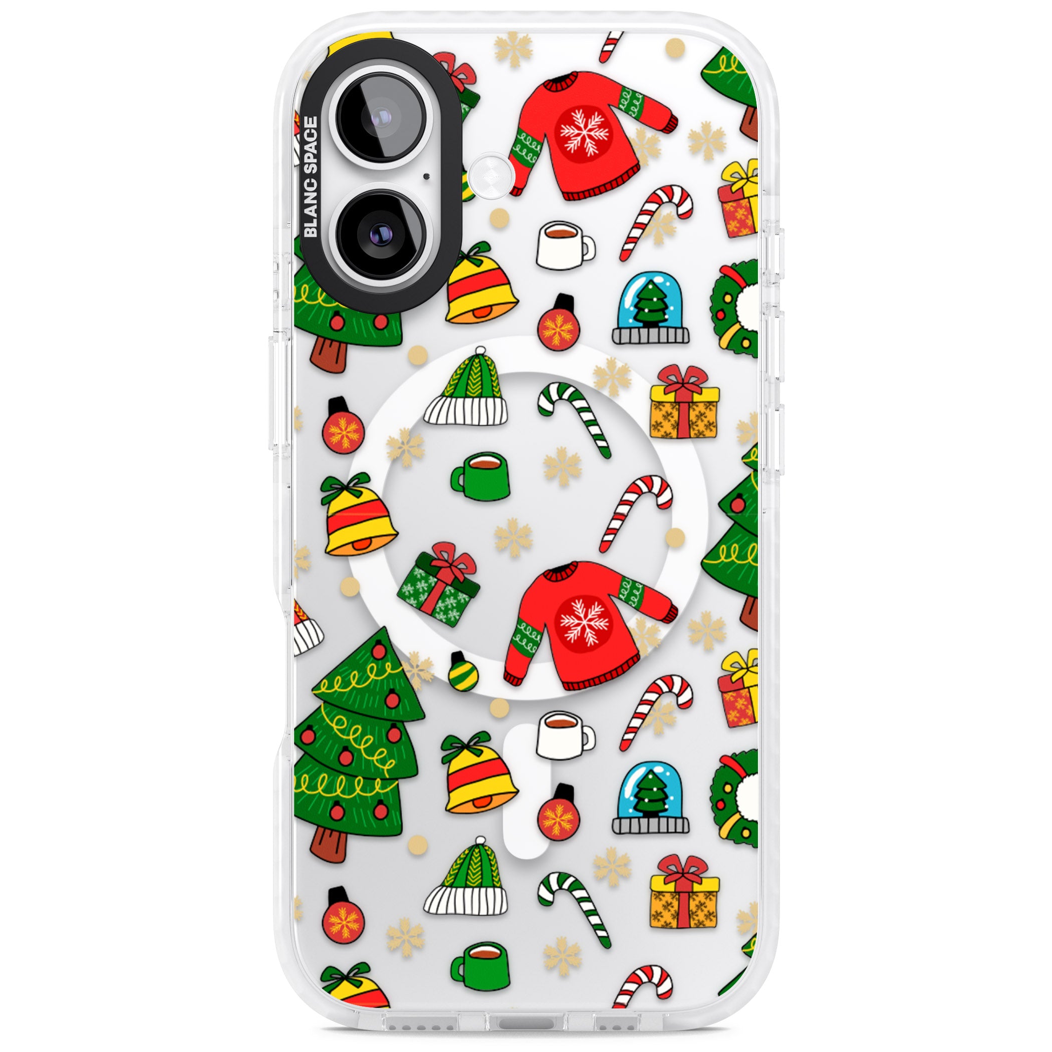 Christmas Mixture Pattern iPhone 17 Impact Pro Clear Phone Case