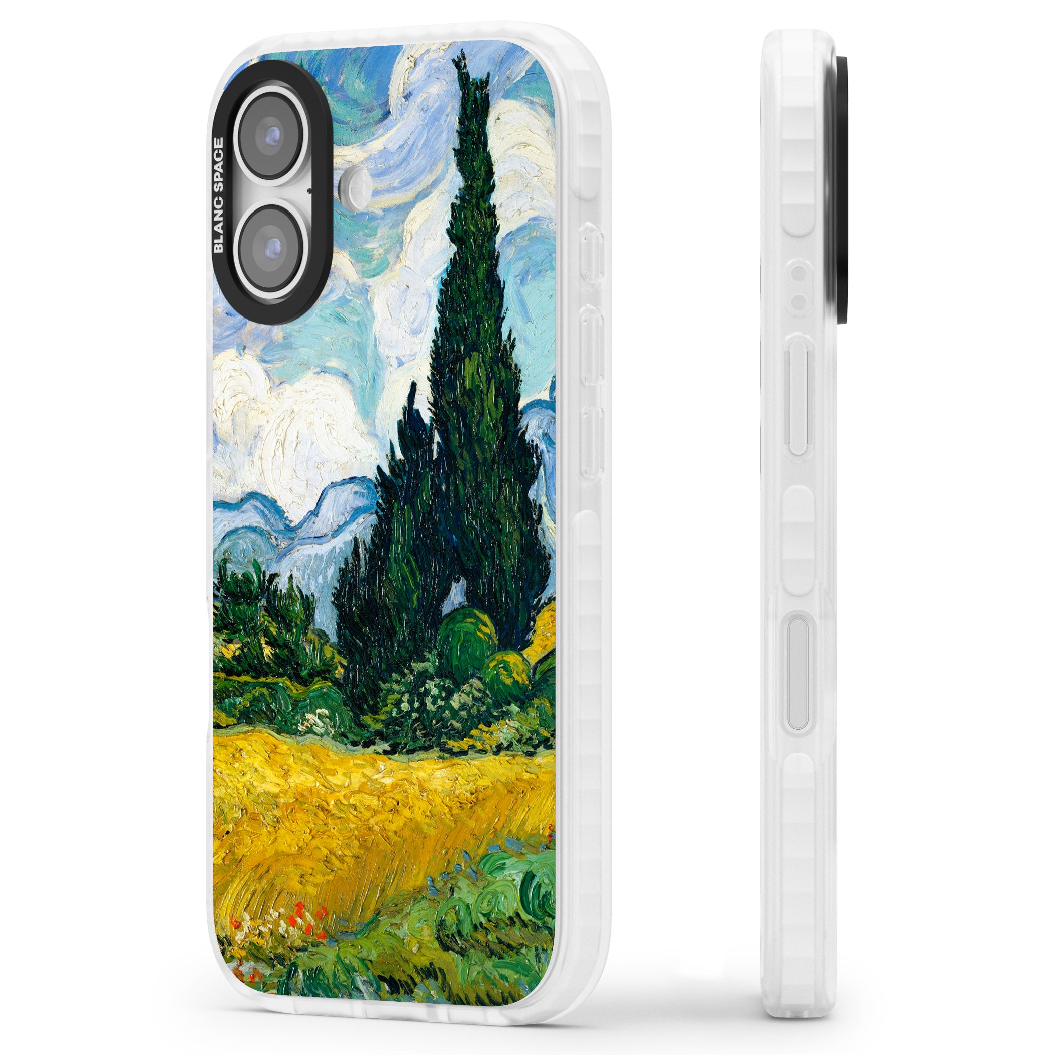 Wheat Field With Cypresses By Vincent Van Gogh iPhone 17 Impact Pro Clear Phone Case Side Profile