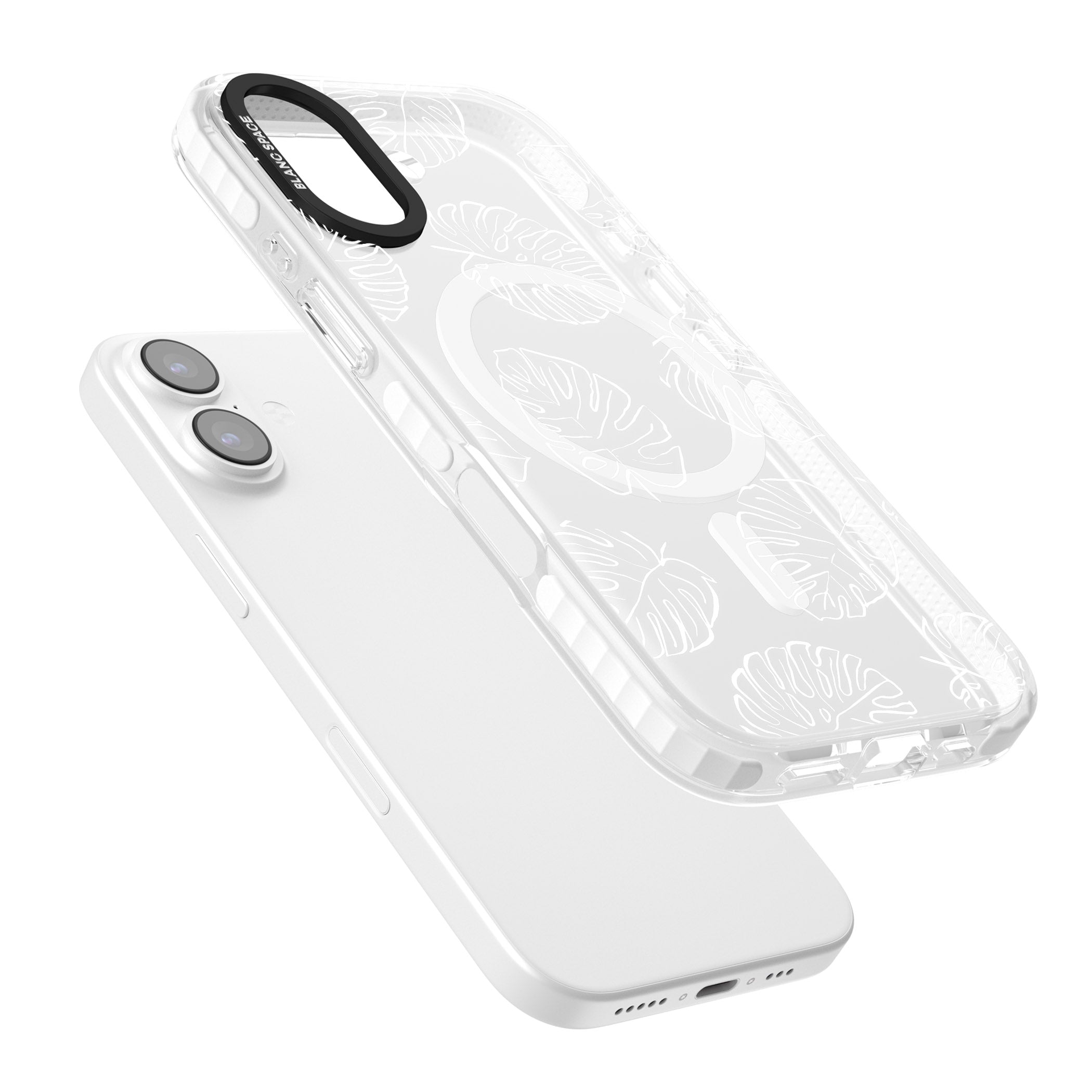 Monstera Outline iPhone 17 Impact Pro Clear Phone Case Colours