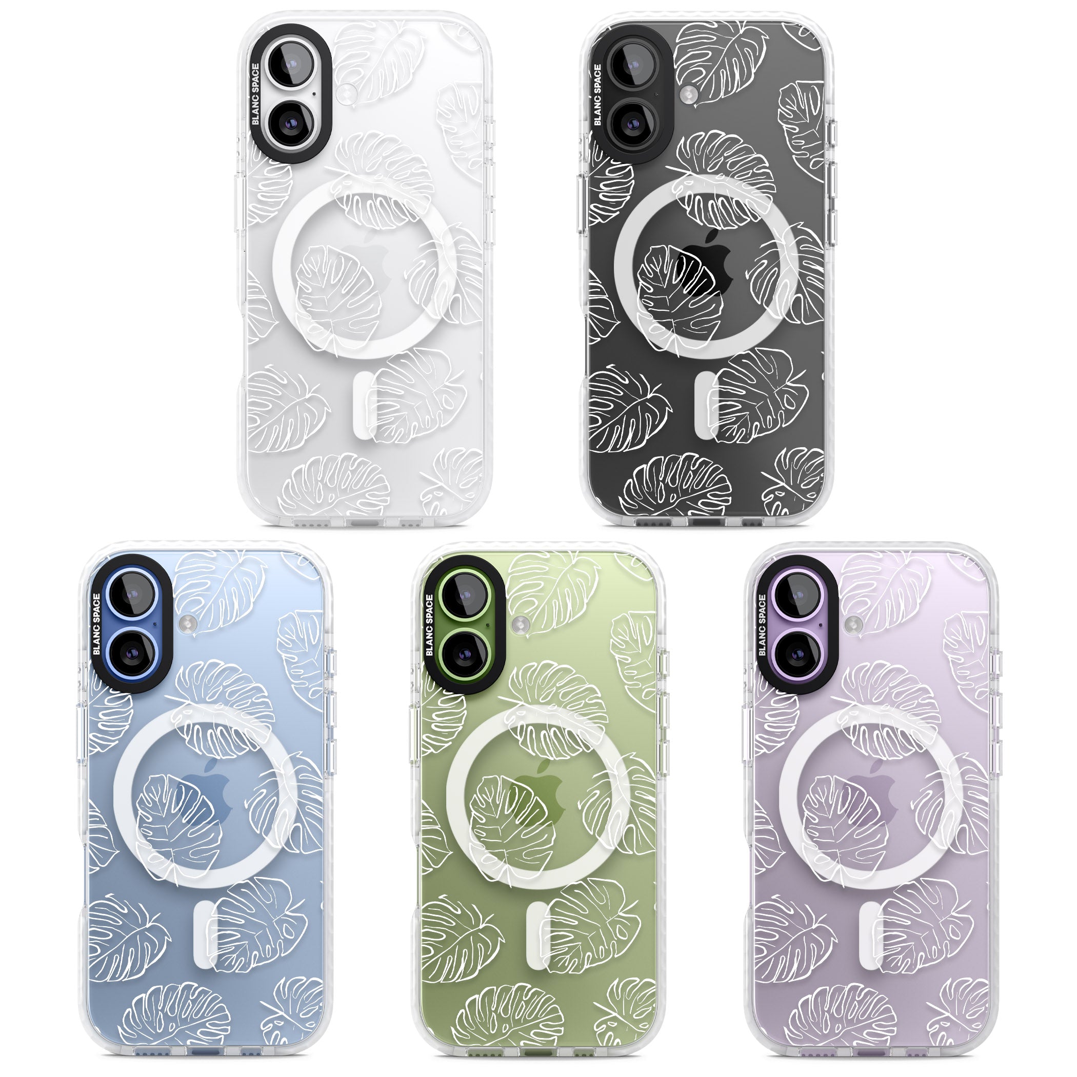 Monstera Outline iPhone 17 Impact Pro Clear Phone Case APT Impact Protection