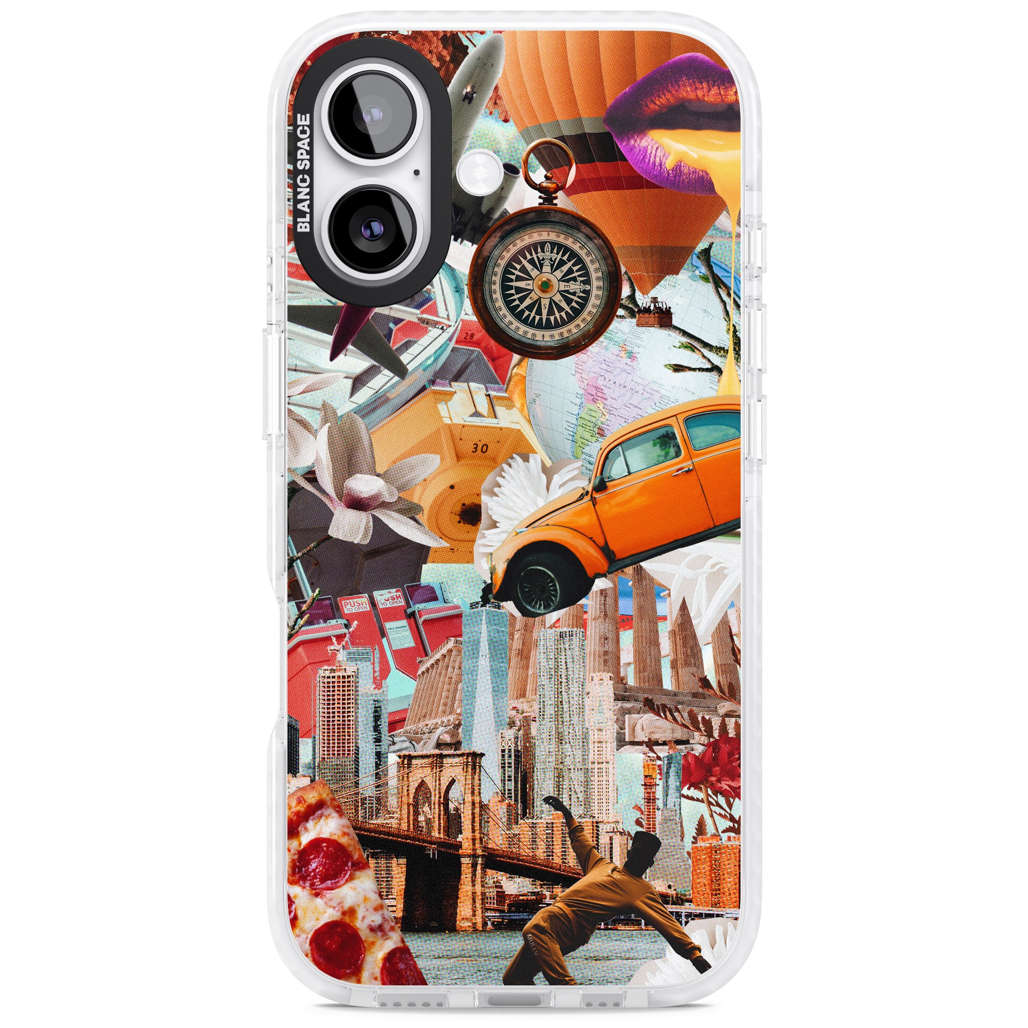 Bold New York Collage iPhone 17 Impact Pro Clear Phone Case