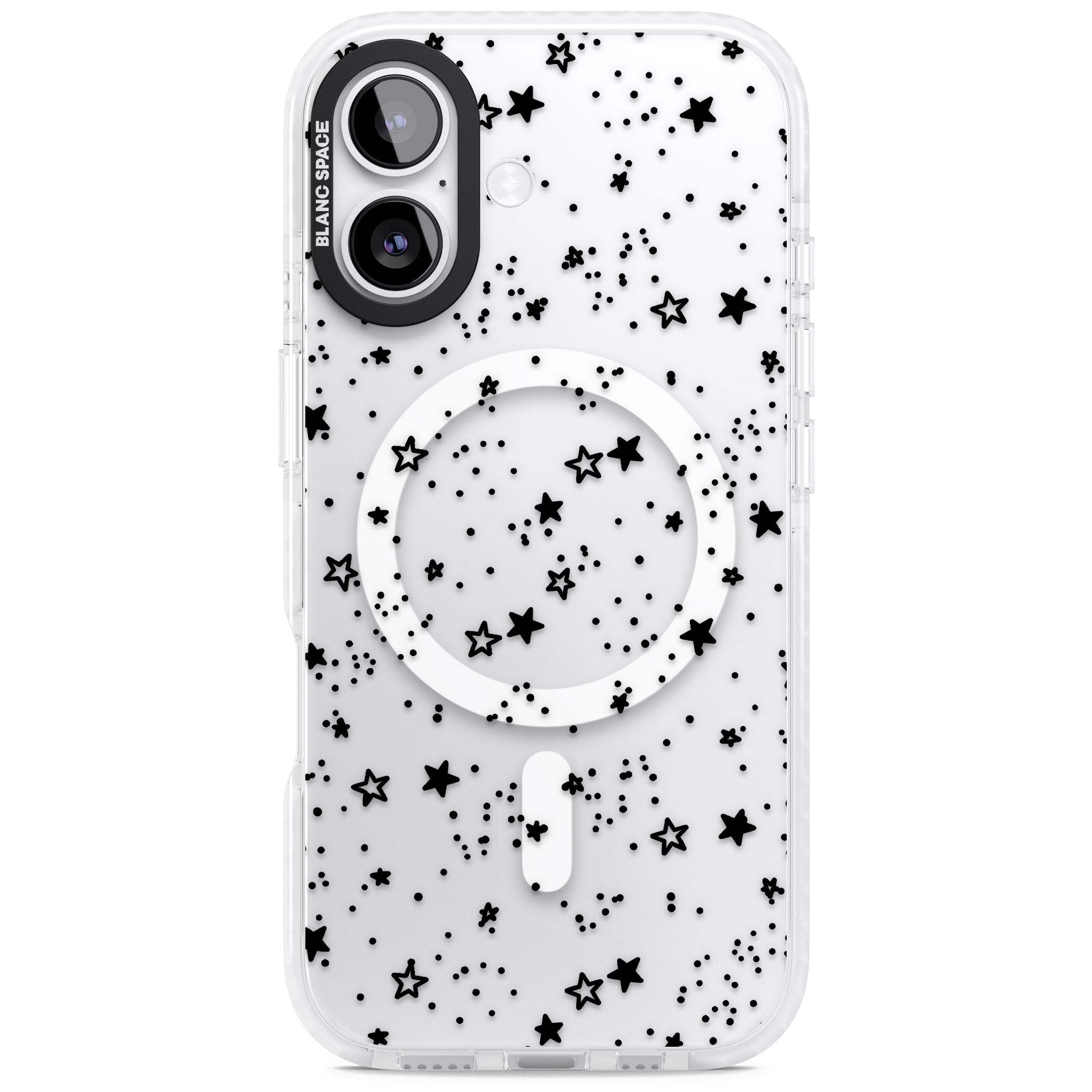 Black Star Speckle iPhone 17 Impact Pro Clear Phone Case