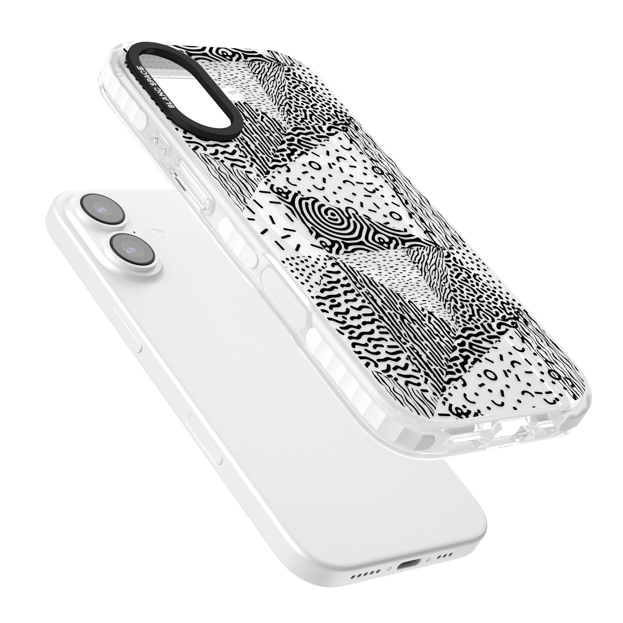 Monochrome Pattern iPhone 17 Impact Pro Clear Phone Case Colours