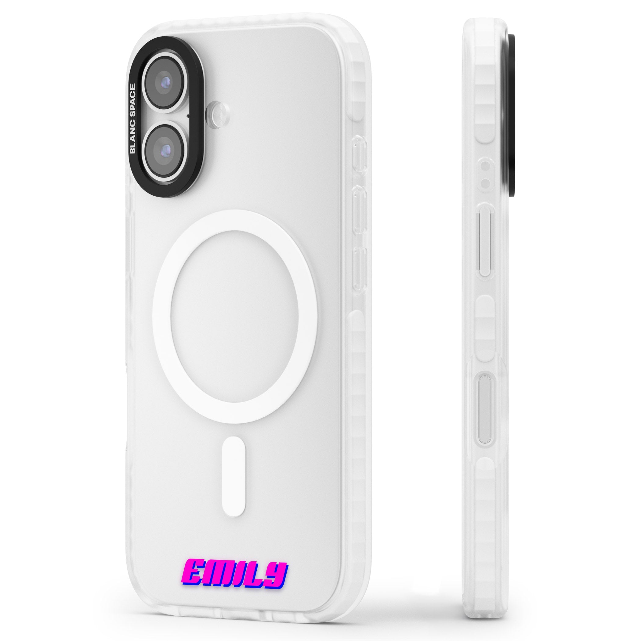 Personalised Cool Bottom Name iPhone 17 Impact Pro Clear Phone Case Side Profile